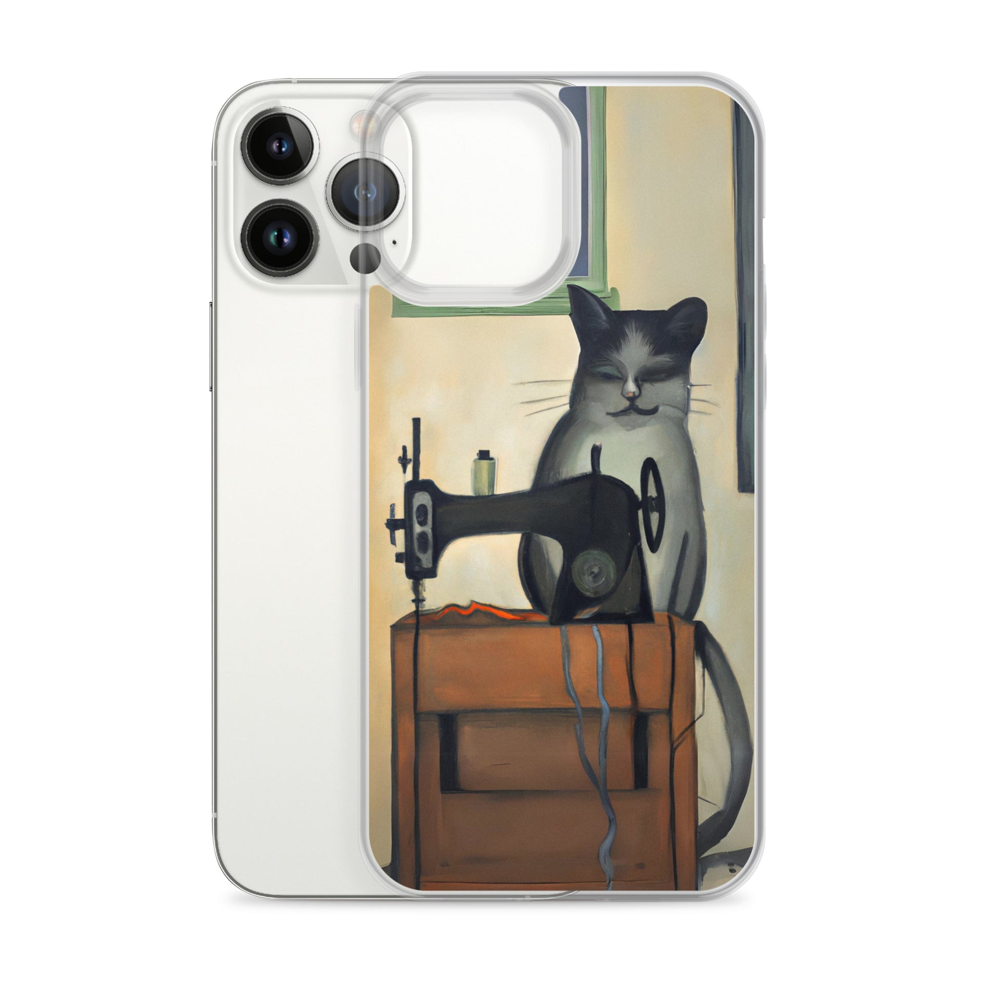 iPhone® "Sewing Cats" Clear Phone Case Design – The Perfect Gift for People who Love to Sew