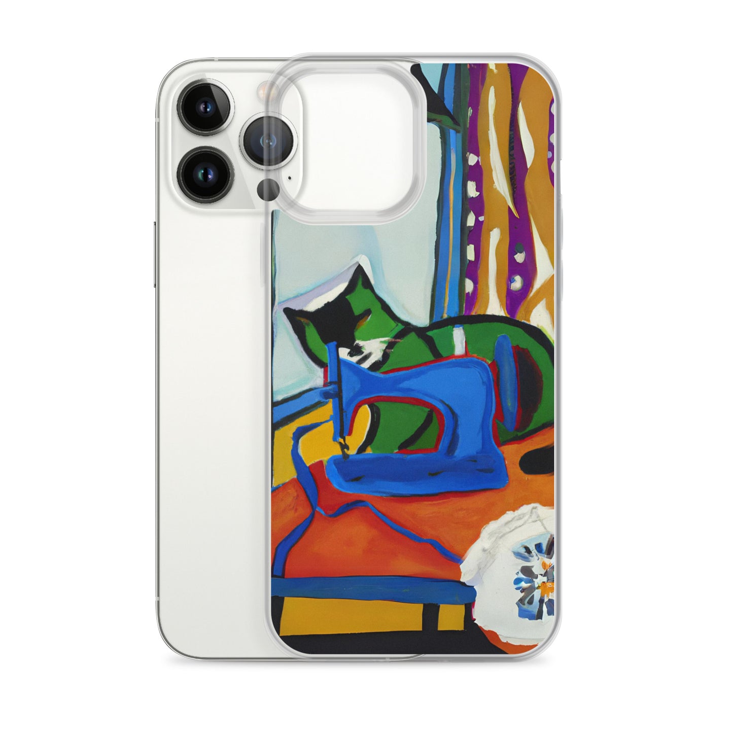 iPhone® "Sewing Cats" Clear Phone Case Design – The Perfect Gift for People who Love to Sew