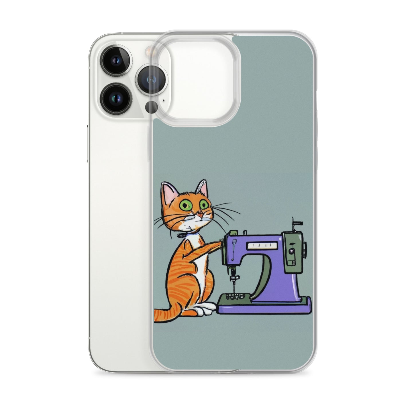 iPhone® "Sewing Cats" Clear Phone Case Design – The Perfect Gift for People who Love to Sew