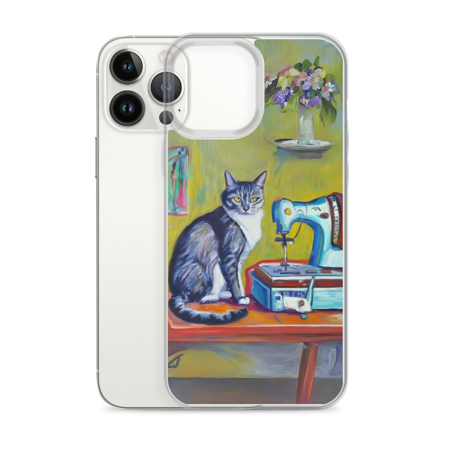 iPhone® "Sewing Cats" Clear Phone Case Design – The Perfect Gift for People who Love to Sew