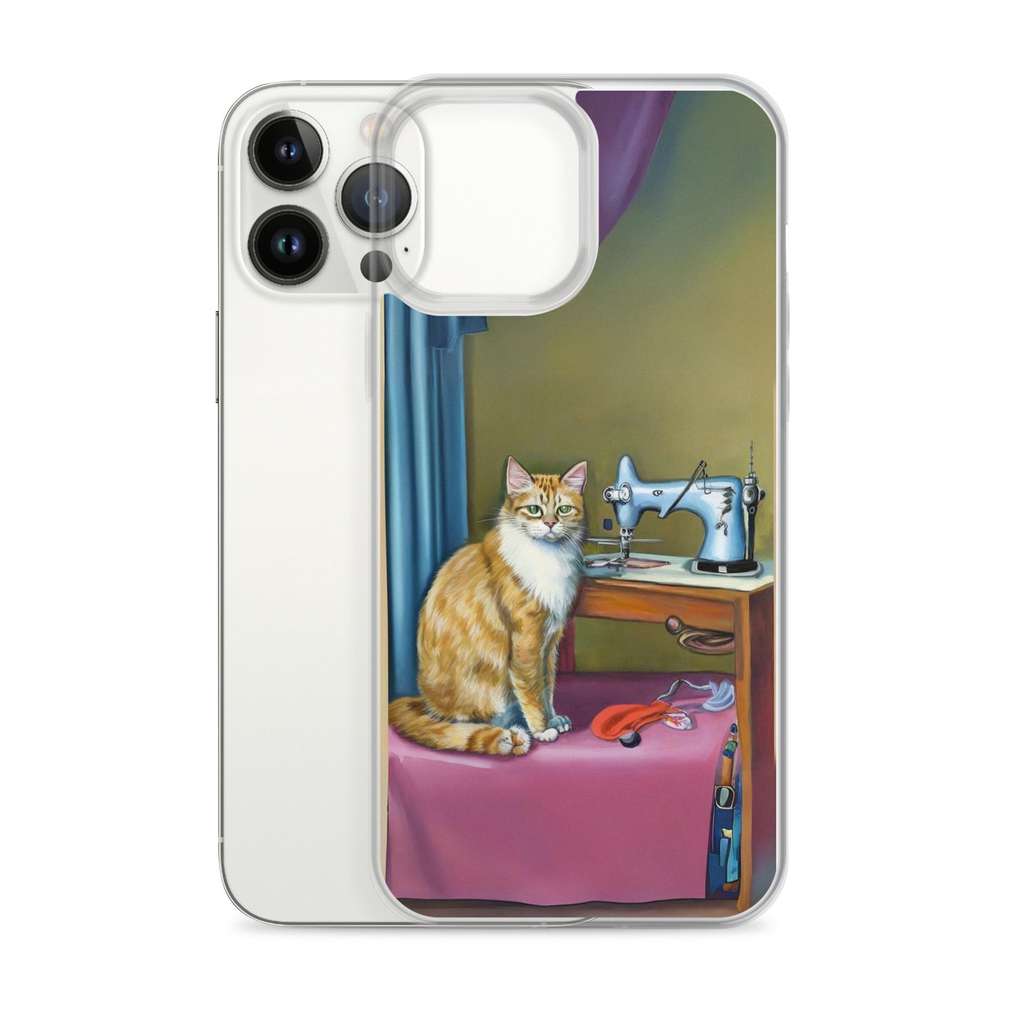 iPhone® "Sewing Cats" Clear Phone Case Design – The Perfect Gift for People who Love to Sew