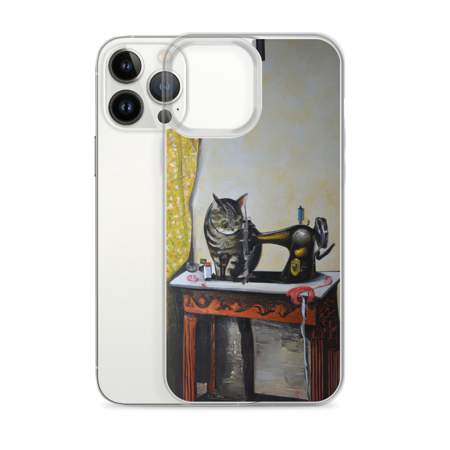 iPhone® "Sewing Cats" Clear Phone Case Design – The Perfect Gift for People who Love to Sew