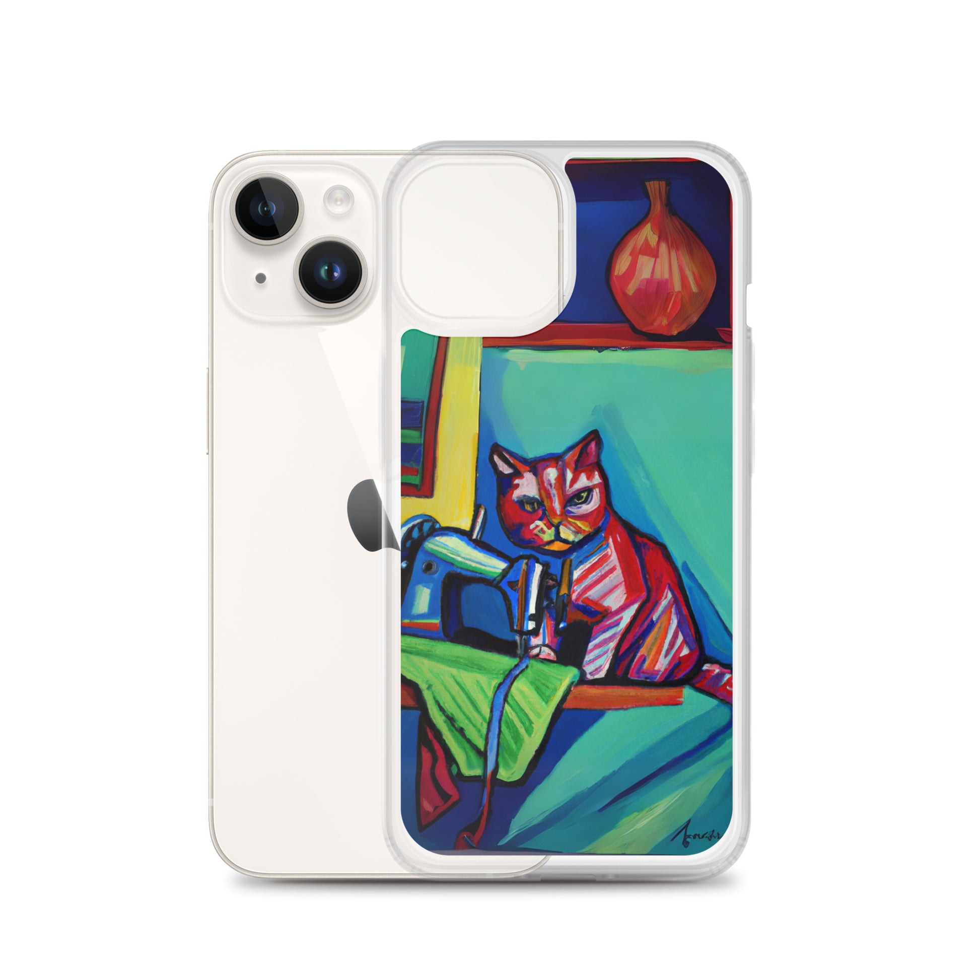 iPhone® "Sewing Cats" Clear Phone Case Design – The Perfect Gift for People who Love to Sew