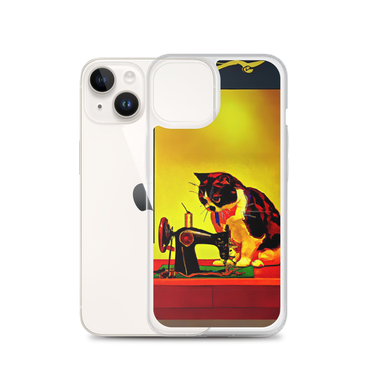 iPhone® "Sewing Cats" Clear Phone Case Design – The Perfect Gift for People who Love to Sew