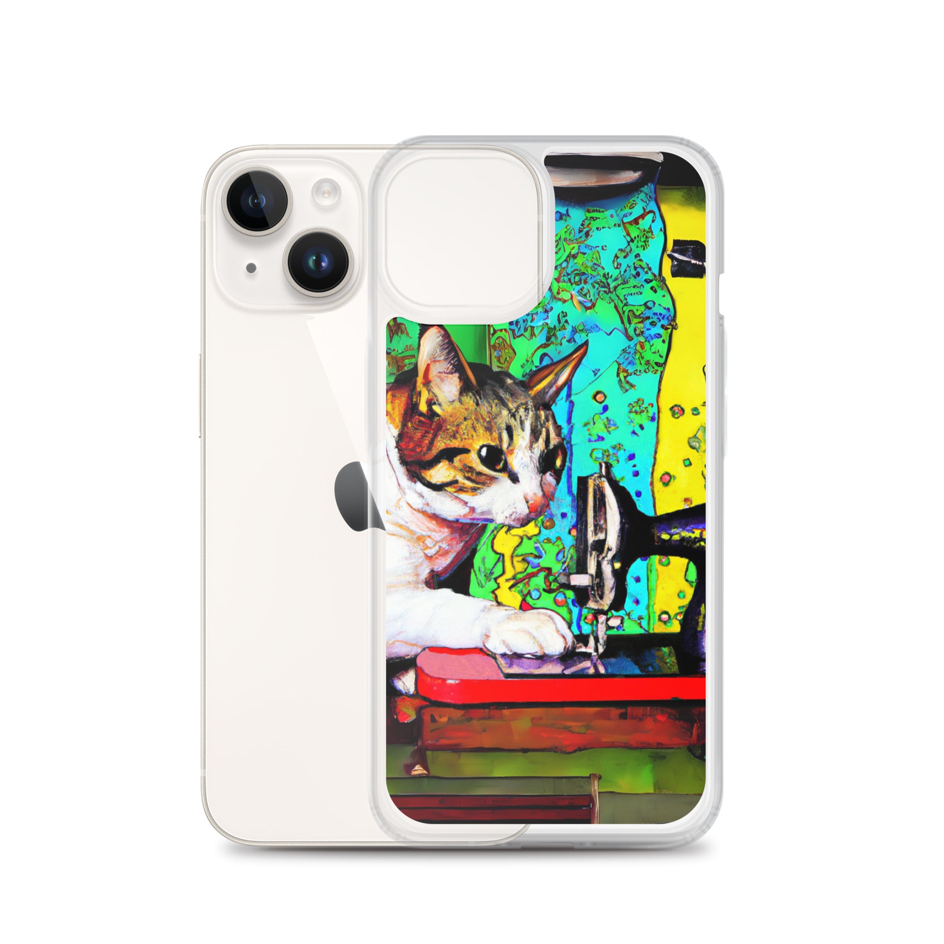 iPhone® "Sewing Cats" Clear Phone Case Design – The Perfect Gift for People who Love to Sew