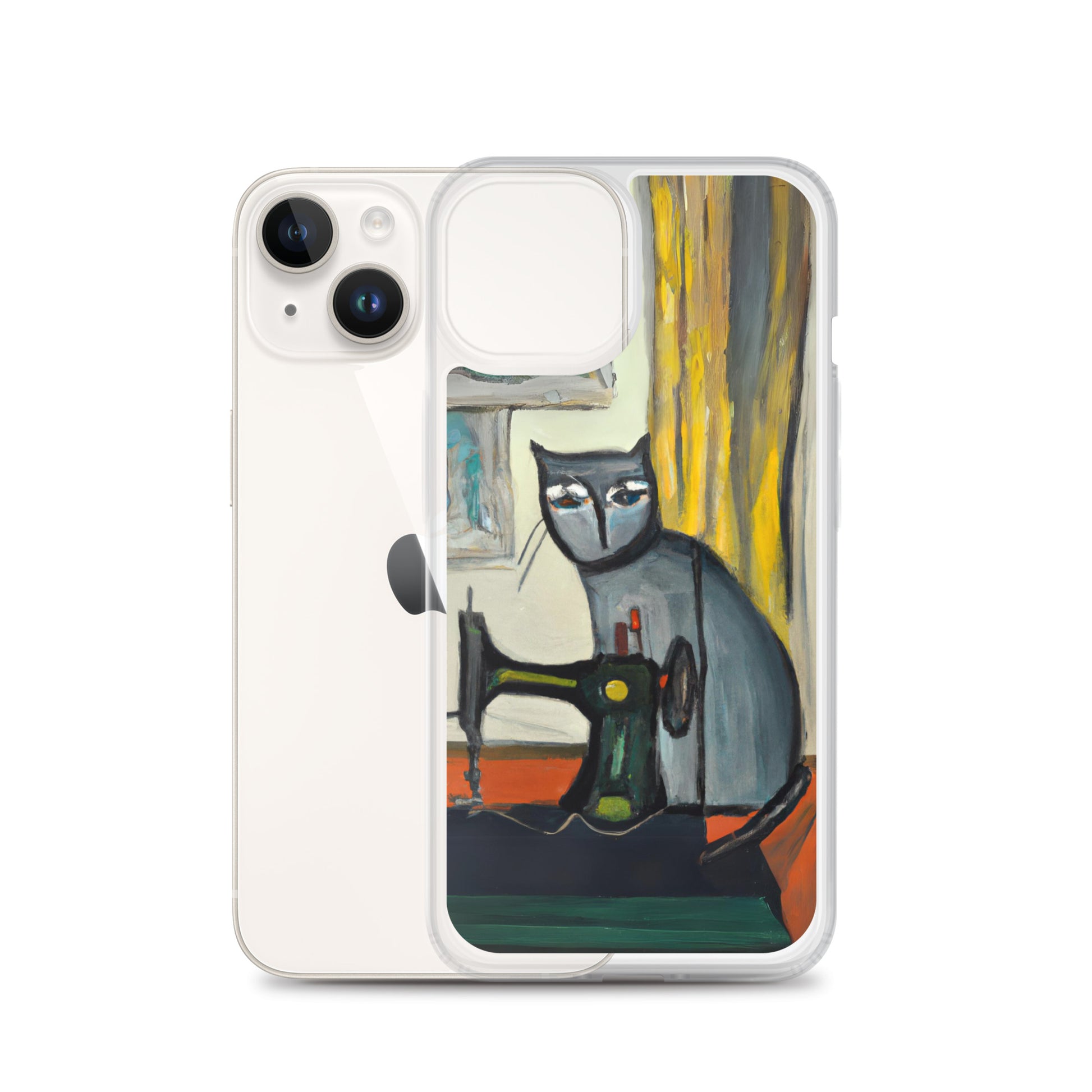 iPhone® "Sewing Cats" Clear Phone Case Design – The Perfect Gift for People who Love to Sew