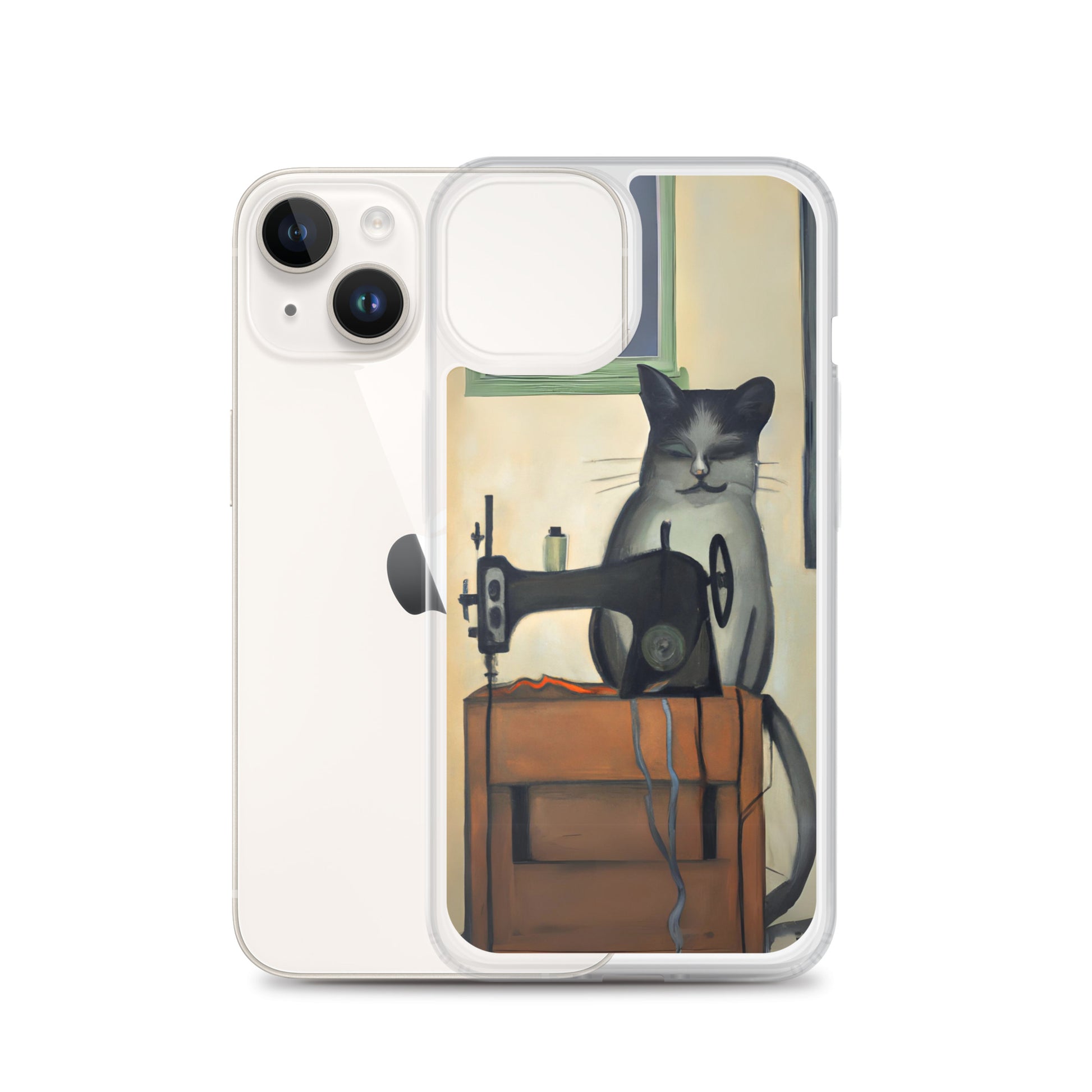 iPhone® "Sewing Cats" Clear Phone Case Design – The Perfect Gift for People who Love to Sew