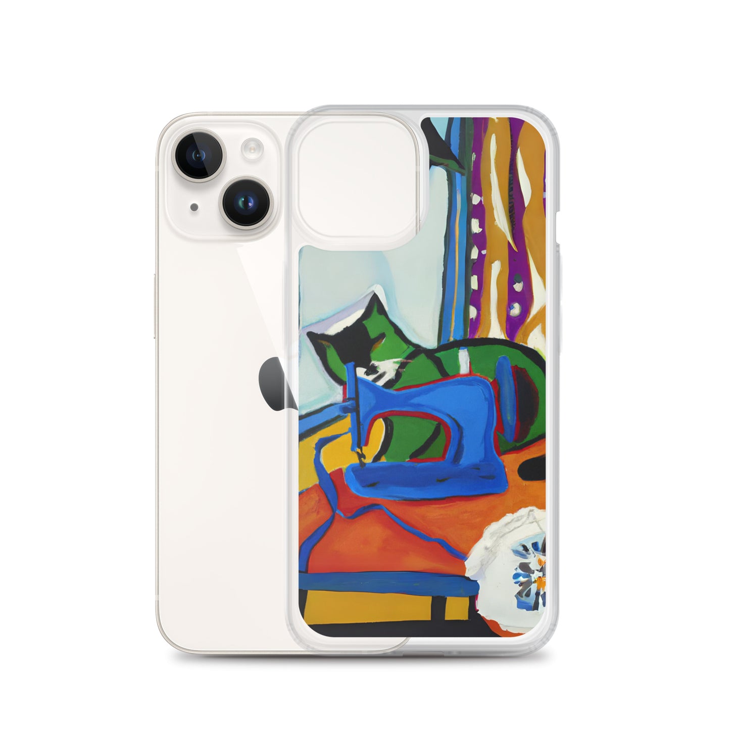 iPhone® "Sewing Cats" Clear Phone Case Design – The Perfect Gift for People who Love to Sew