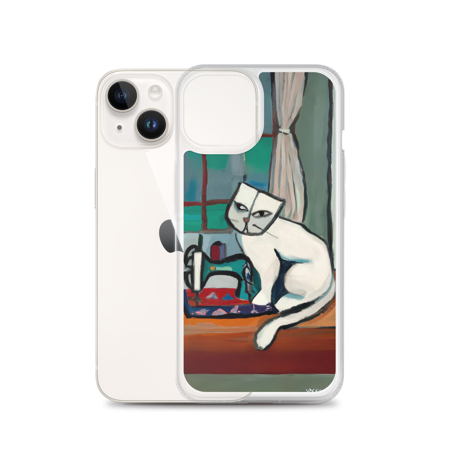 iPhone® "Sewing Cats" Clear Phone Case Design – The Perfect Gift for People who Love to Sew