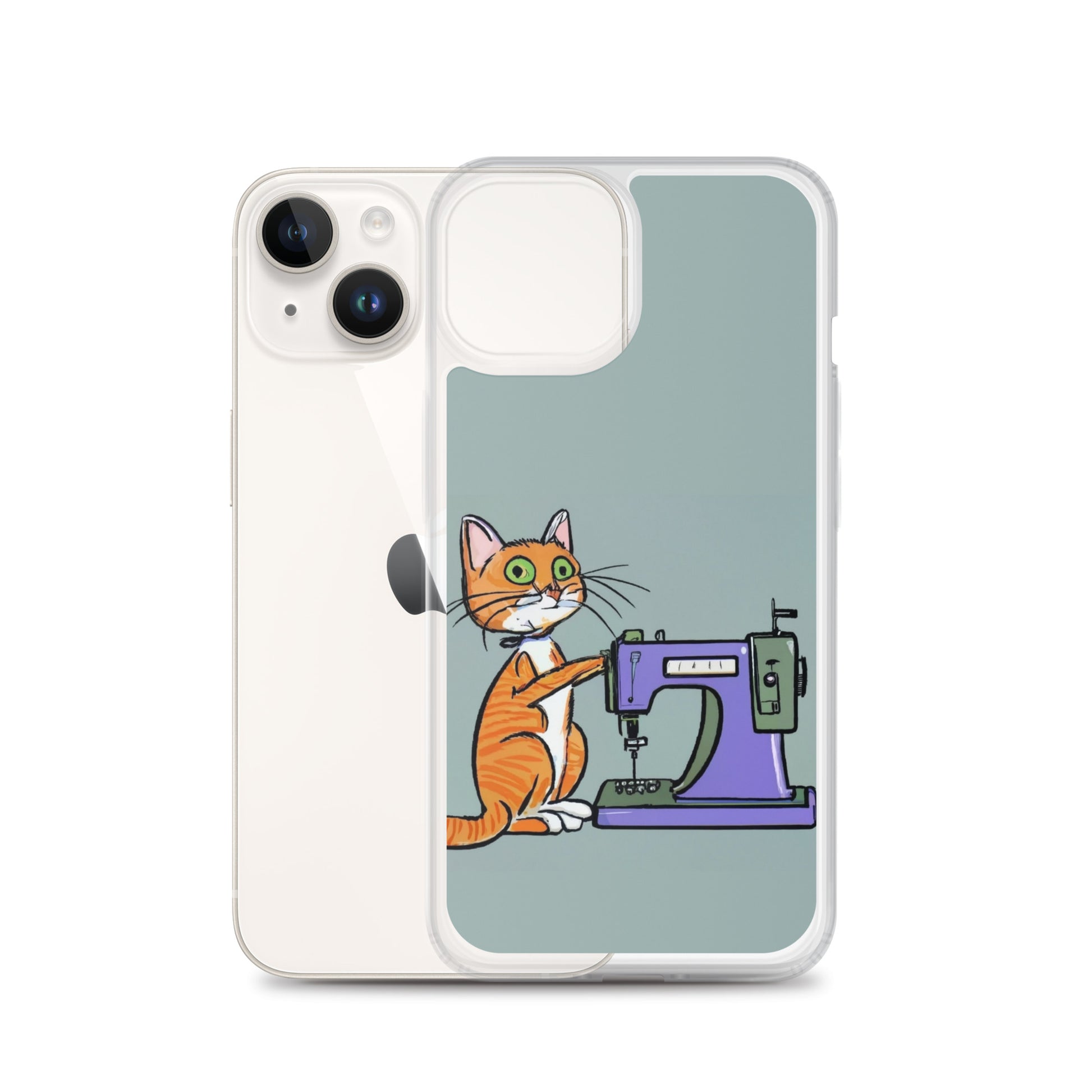 iPhone® "Sewing Cats" Clear Phone Case Design – The Perfect Gift for People who Love to Sew