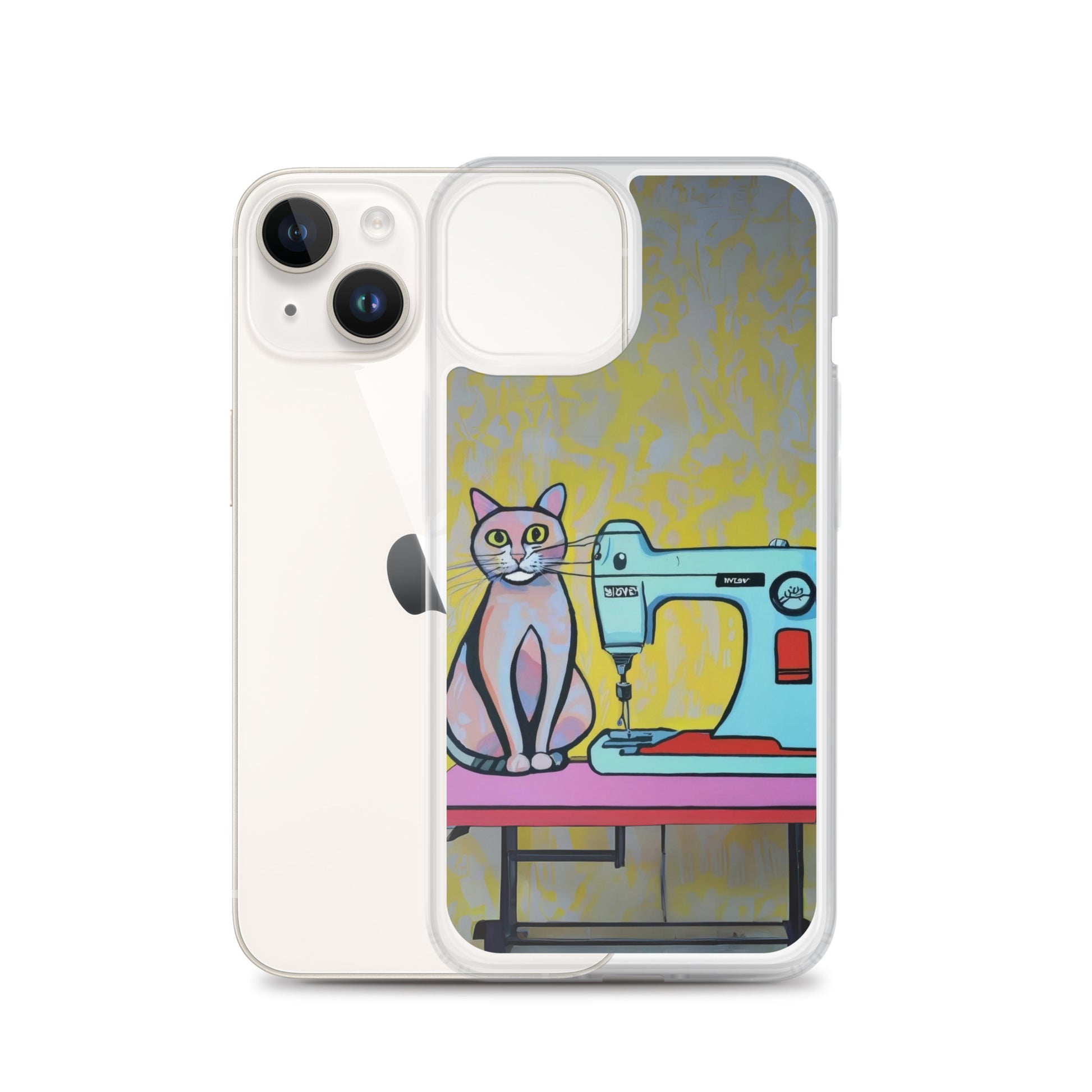 iPhone® "Sewing Cats" Clear Phone Case Design – The Perfect Gift for People who Love to Sew