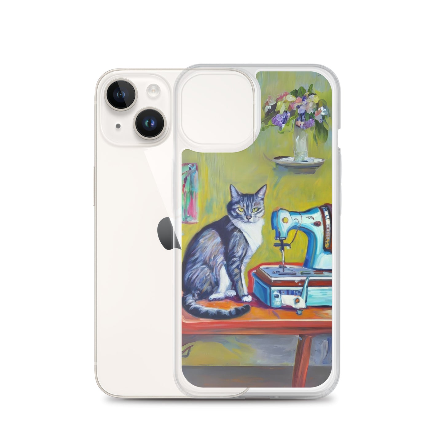 iPhone® "Sewing Cats" Clear Phone Case Design – The Perfect Gift for People who Love to Sew