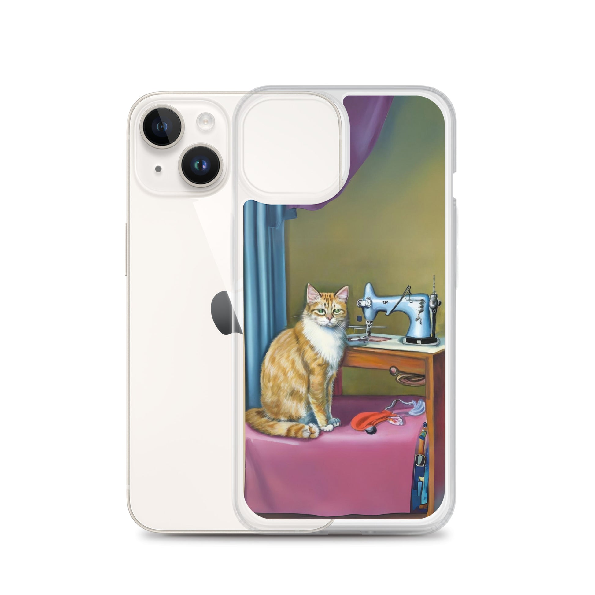 iPhone® "Sewing Cats" Clear Phone Case Design – The Perfect Gift for People who Love to Sew