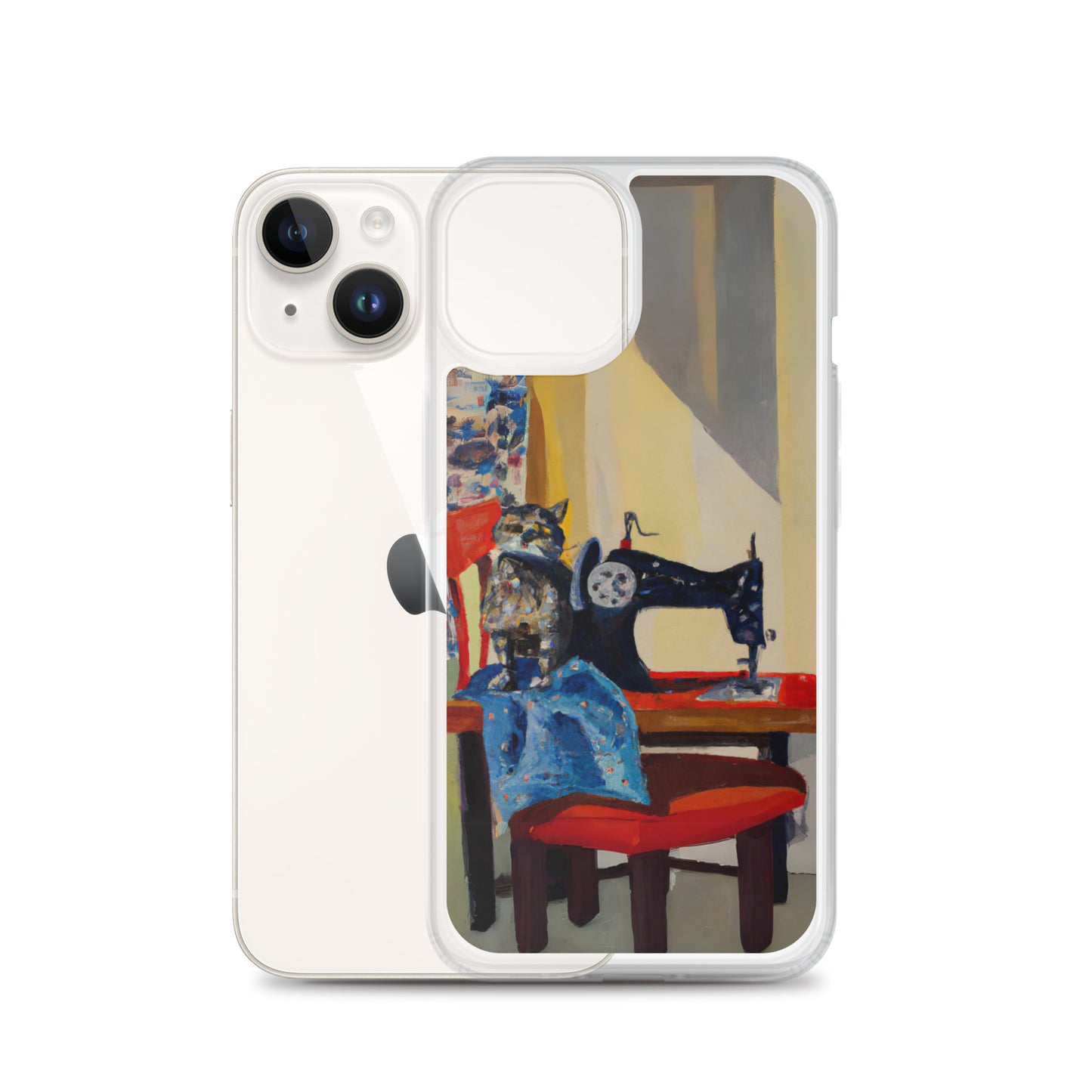 iPhone® "Sewing Cats" Clear Phone Case Design – The Perfect Gift for People who Love to Sew