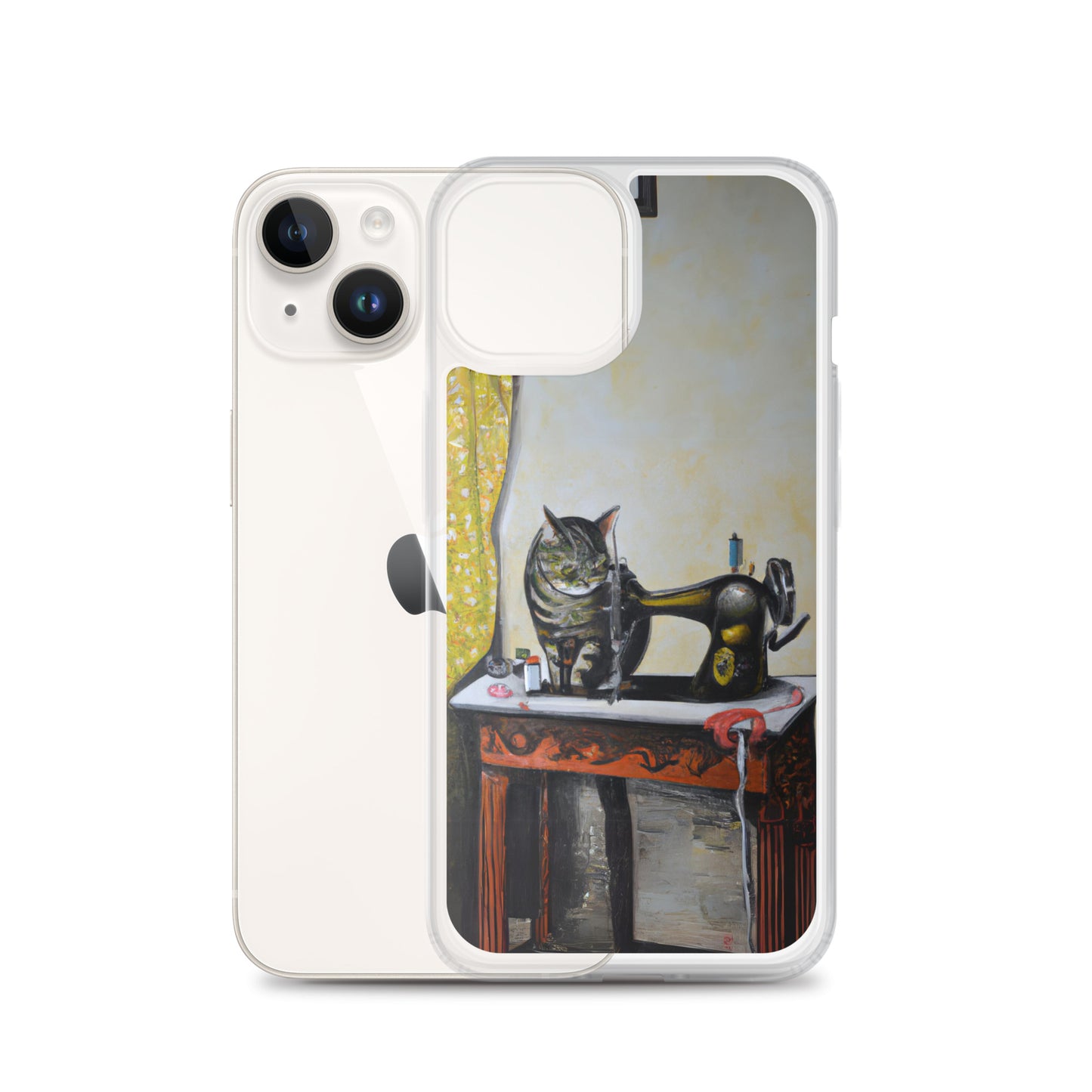 iPhone® Sewing Cats Clear Phone Case 1