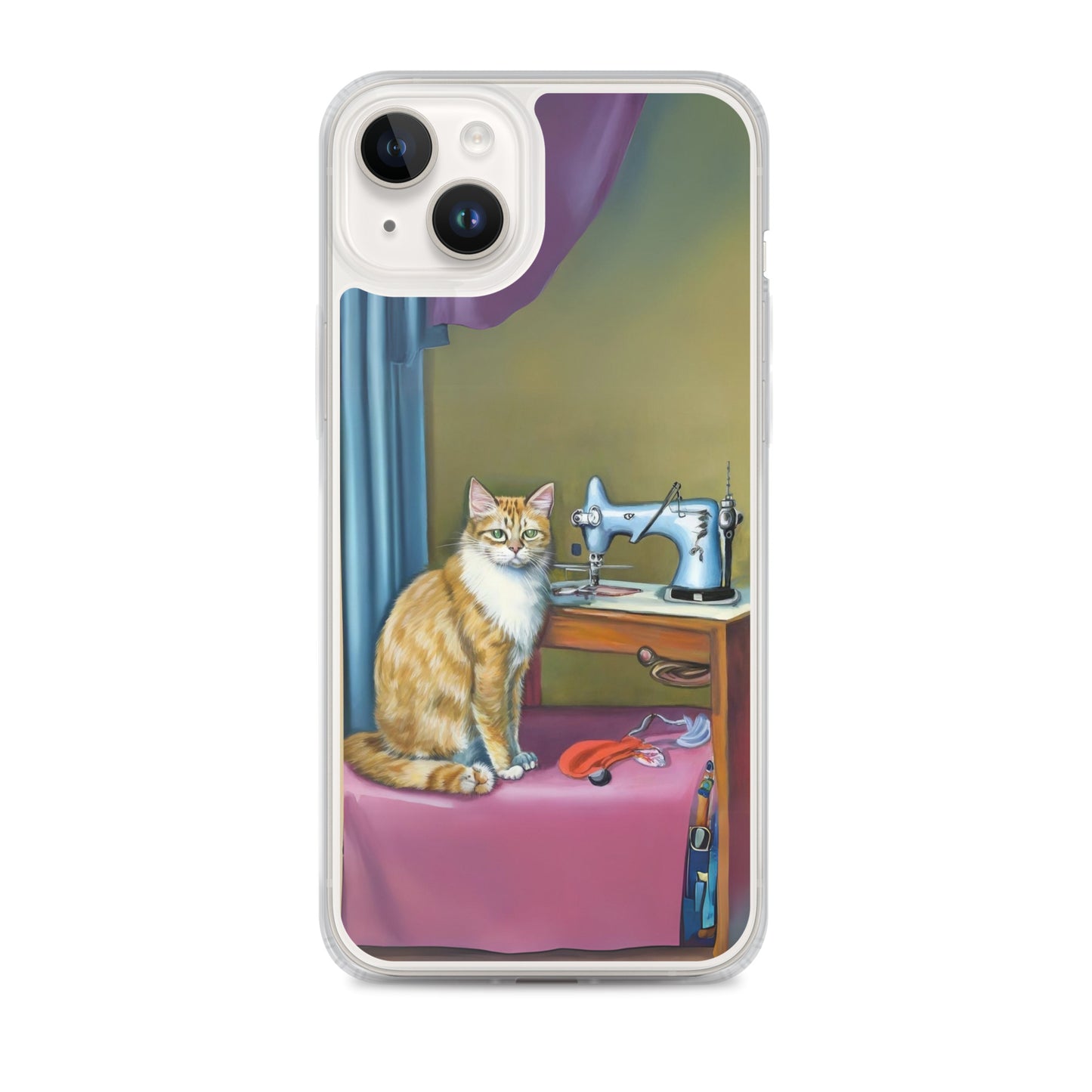 iPhone® "Sewing Cats" Clear Phone Case Design – The Perfect Gift for People who Love to Sew