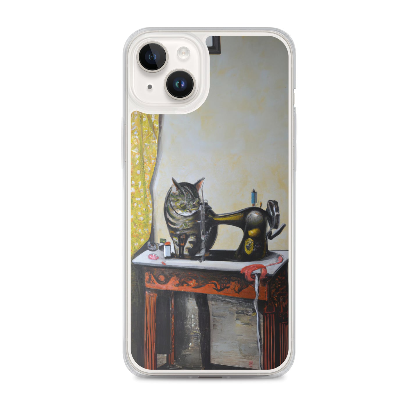 iPhone® Sewing Cats Clear Phone Case 1