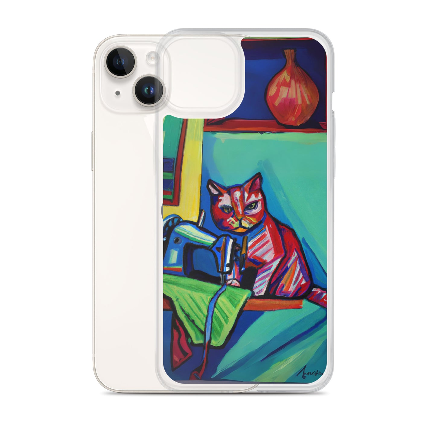 iPhone® "Sewing Cats" Clear Phone Case Design – The Perfect Gift for People who Love to Sew