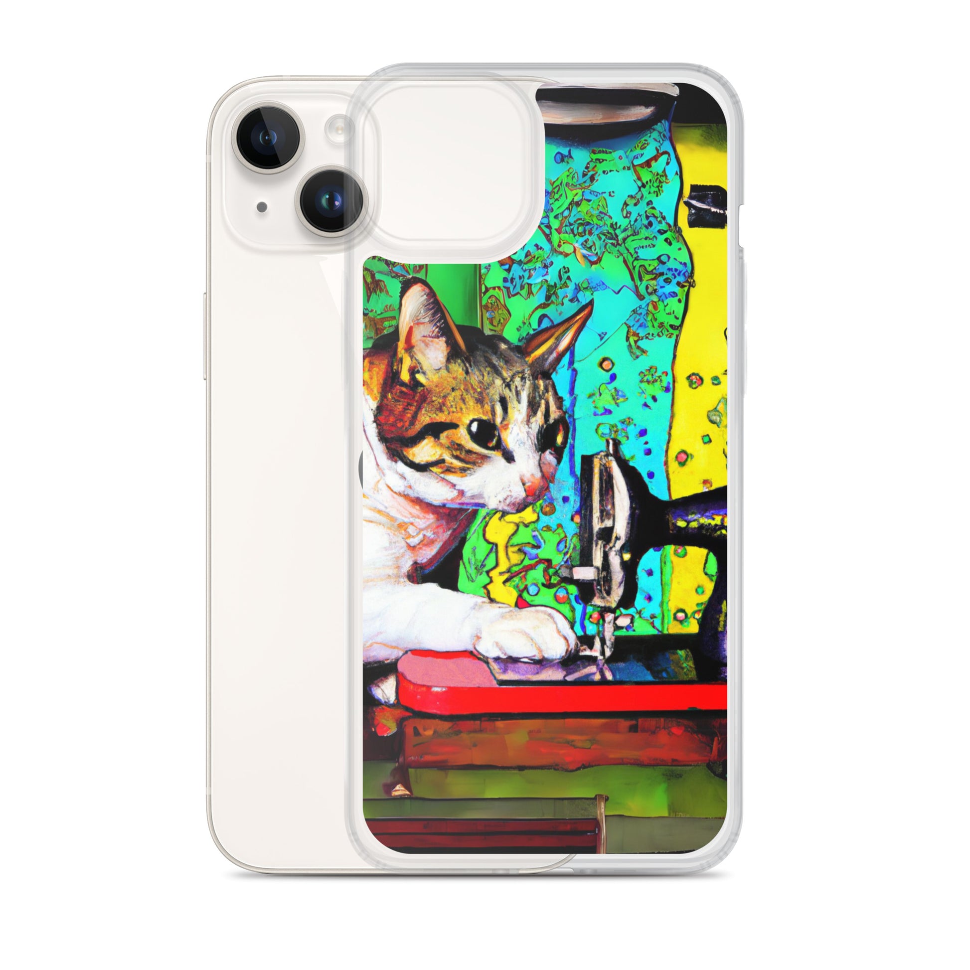 iPhone® "Sewing Cats" Clear Phone Case Design – The Perfect Gift for People who Love to Sew