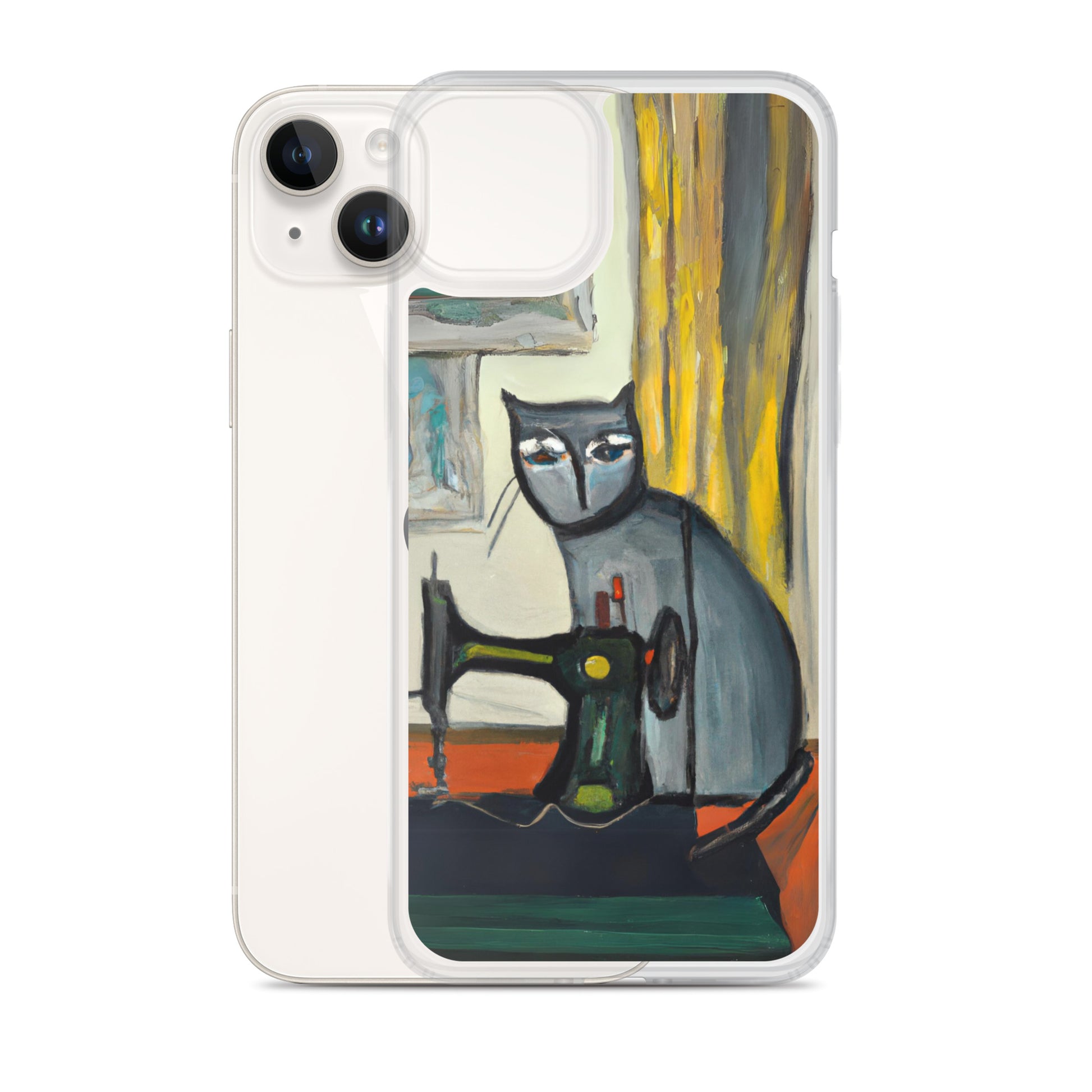 iPhone® "Sewing Cats" Clear Phone Case Design – The Perfect Gift for People who Love to Sew