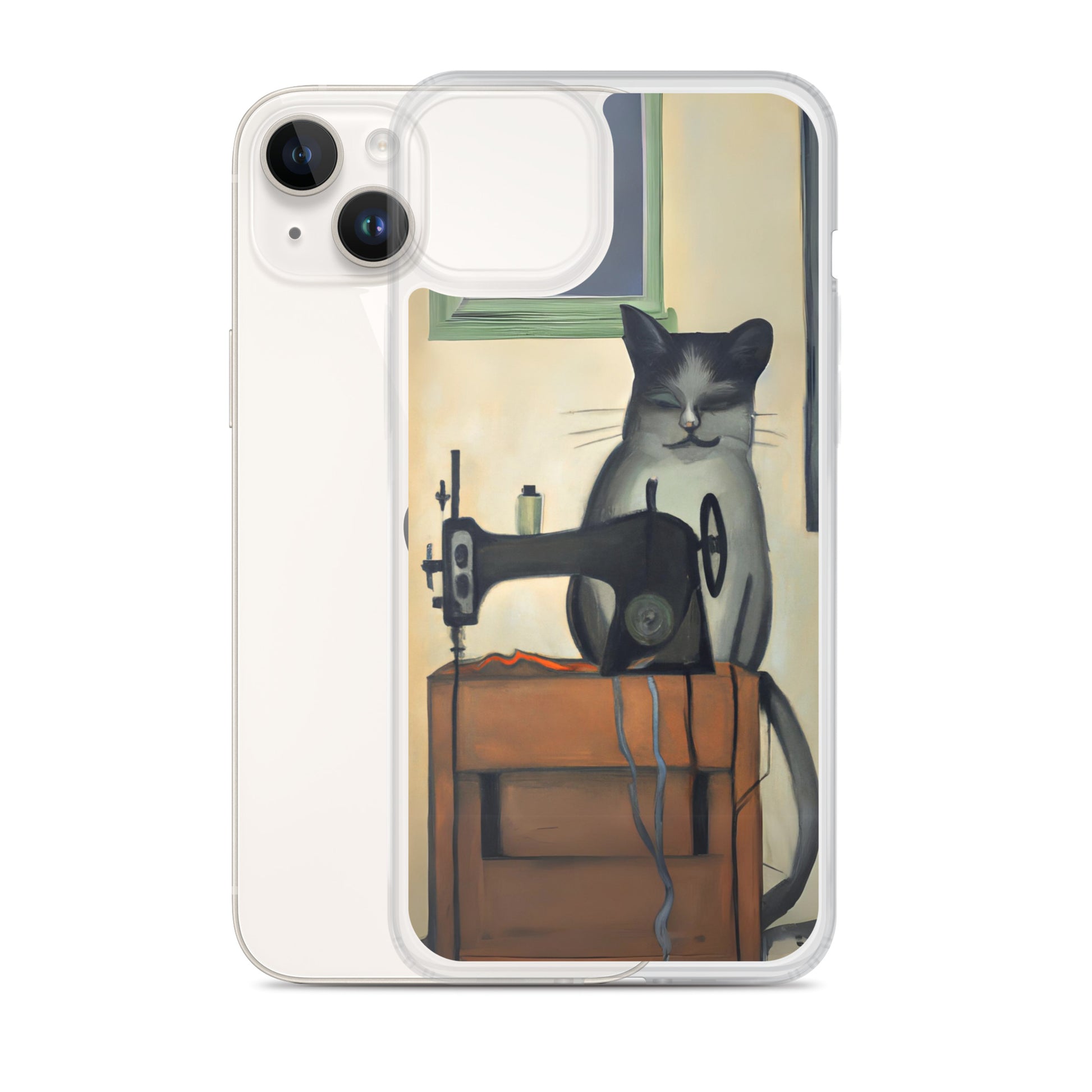 iPhone® "Sewing Cats" Clear Phone Case Design – The Perfect Gift for People who Love to Sew