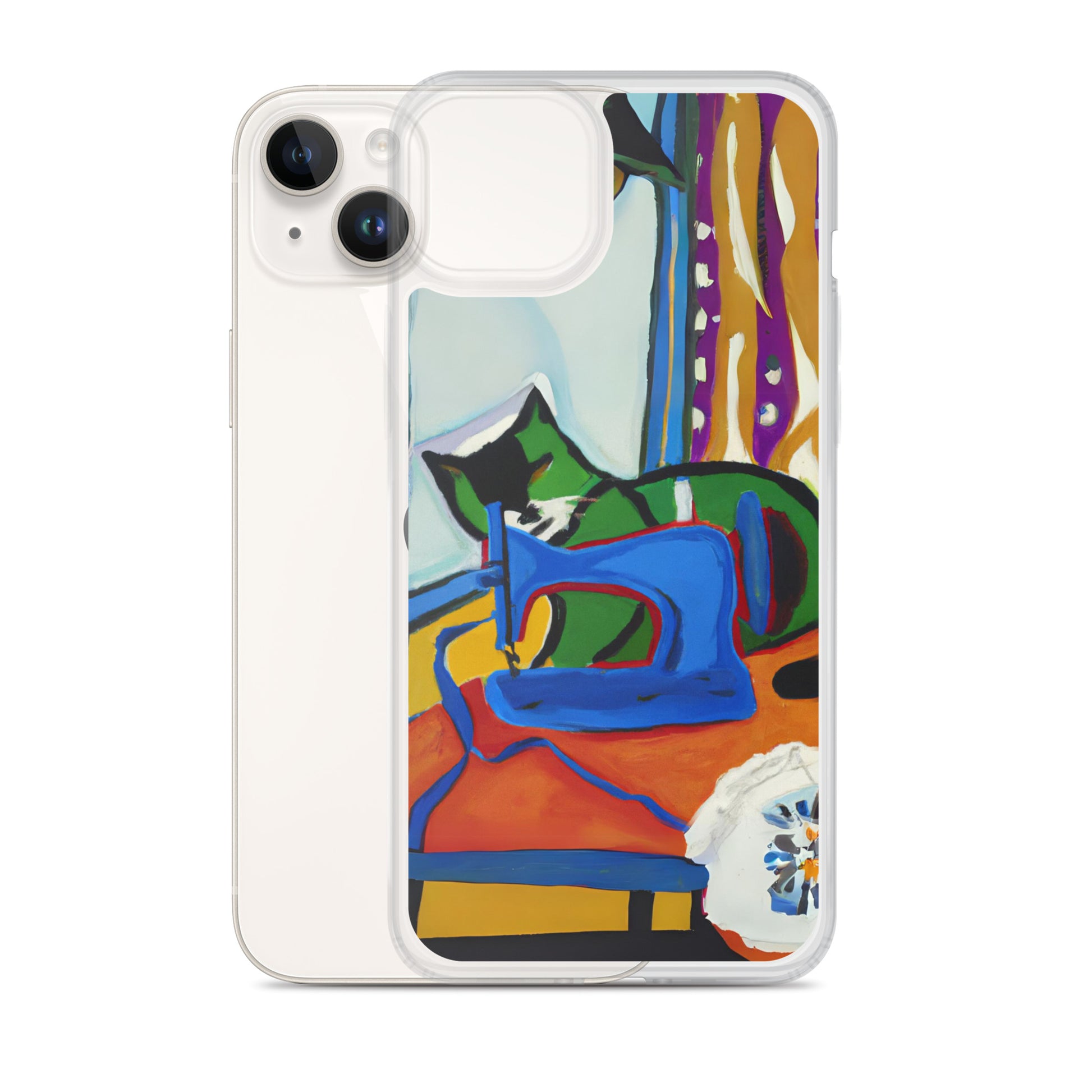 iPhone® "Sewing Cats" Clear Phone Case Design – The Perfect Gift for People who Love to Sew