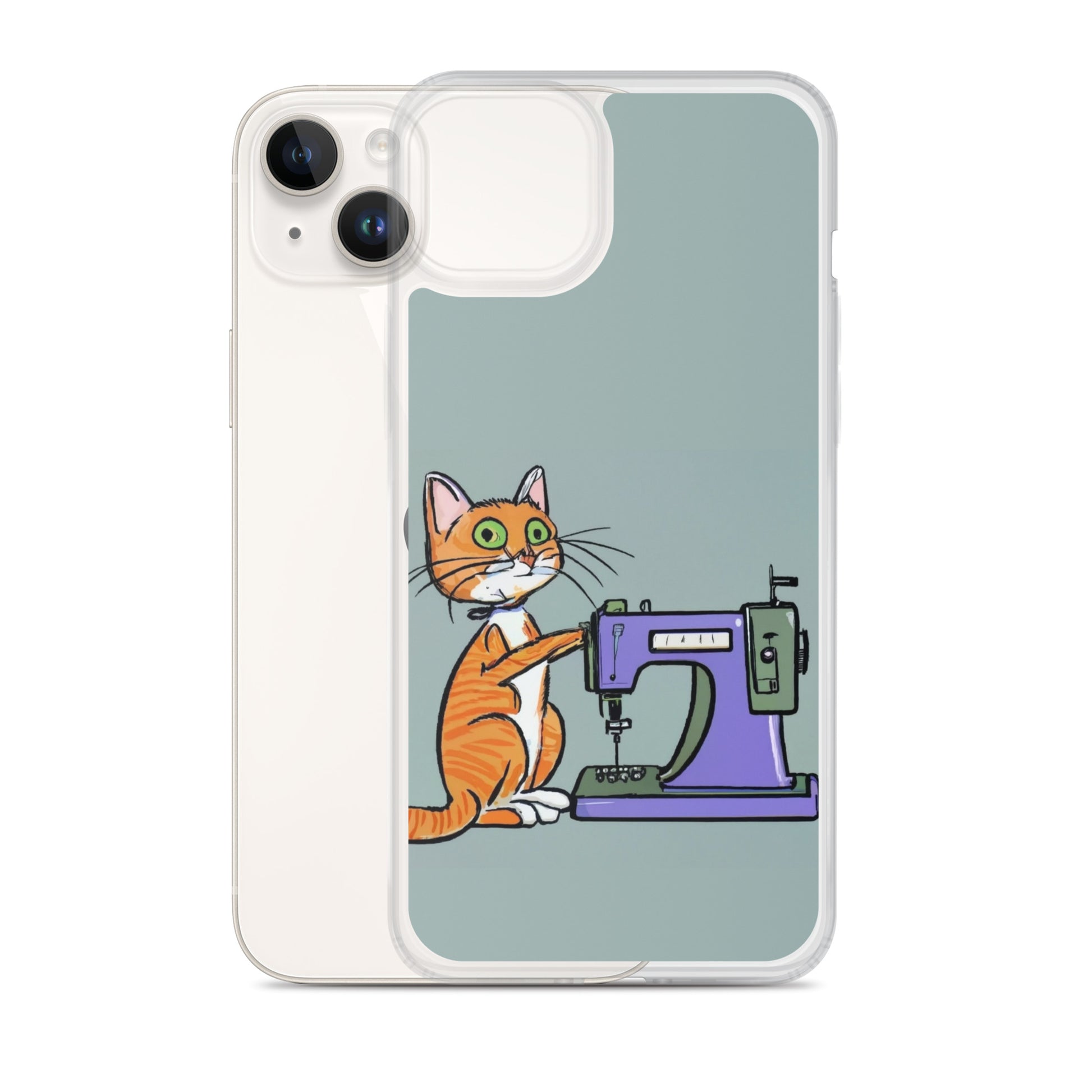 iPhone® "Sewing Cats" Clear Phone Case Design – The Perfect Gift for People who Love to Sew