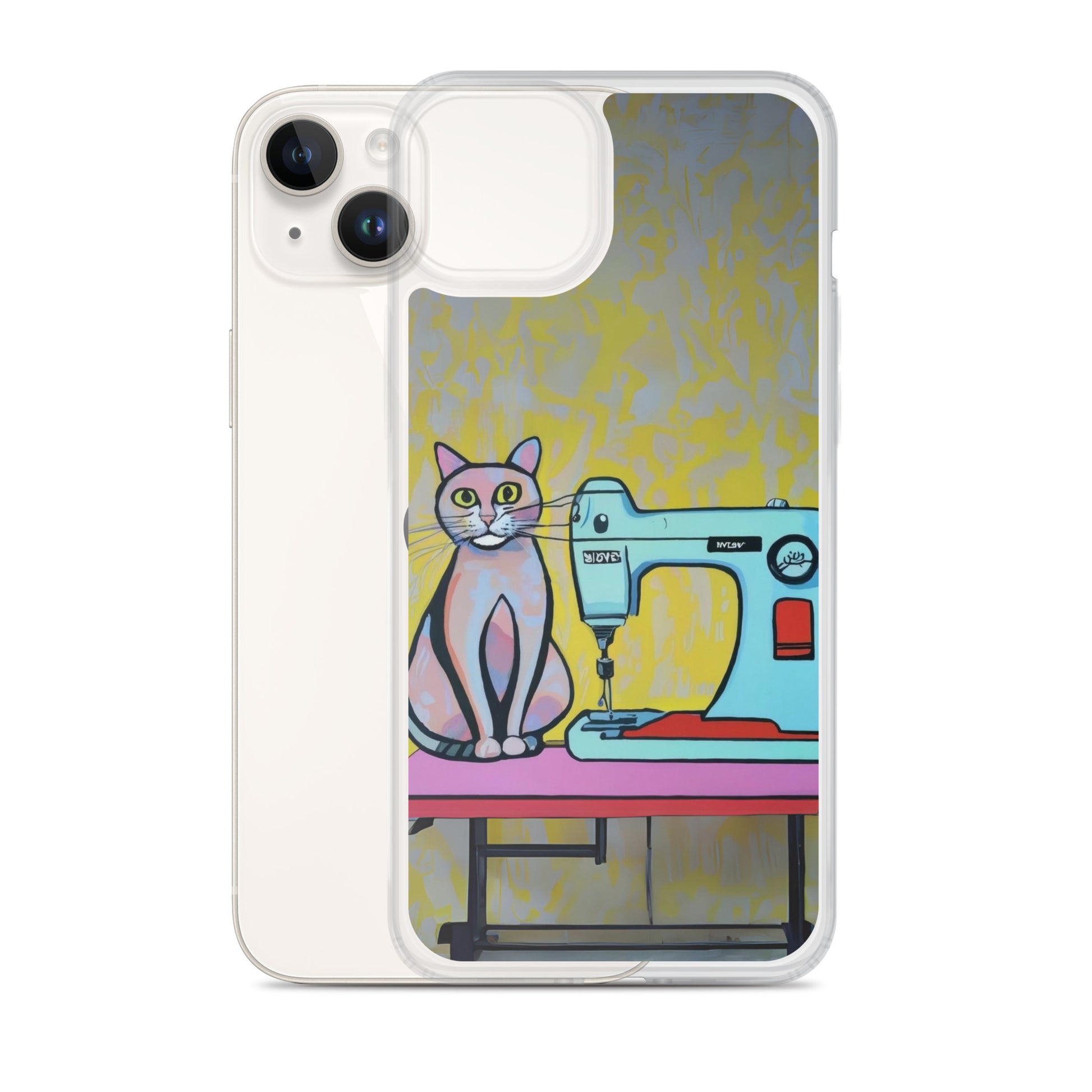 iPhone® "Sewing Cats" Clear Phone Case Design – The Perfect Gift for People who Love to Sew