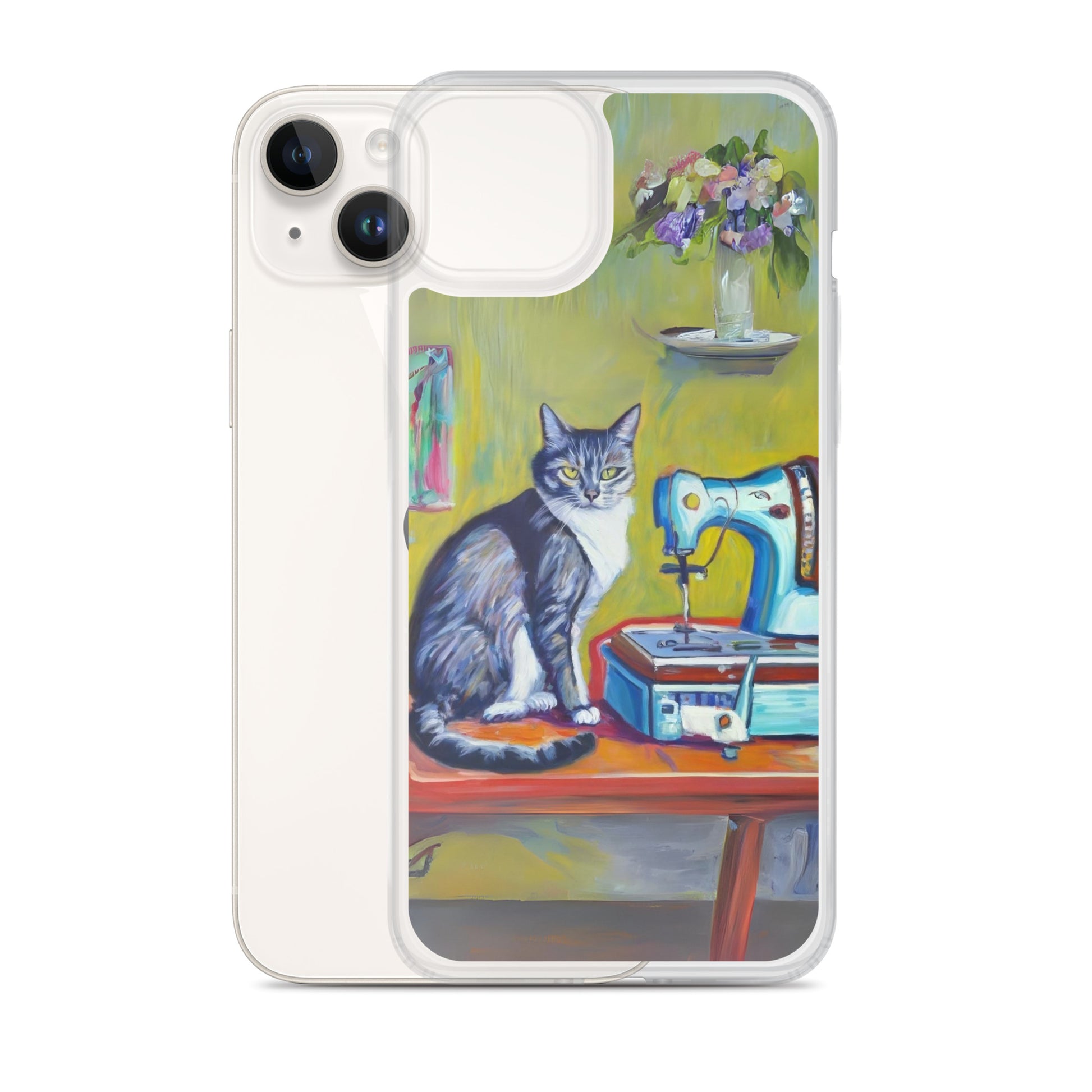 iPhone® "Sewing Cats" Clear Phone Case Design – The Perfect Gift for People who Love to Sew