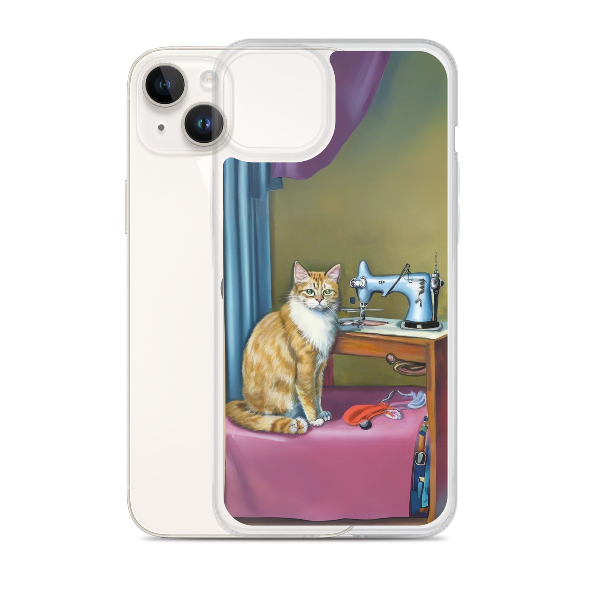 iPhone® "Sewing Cats" Clear Phone Case Design – The Perfect Gift for People who Love to Sew