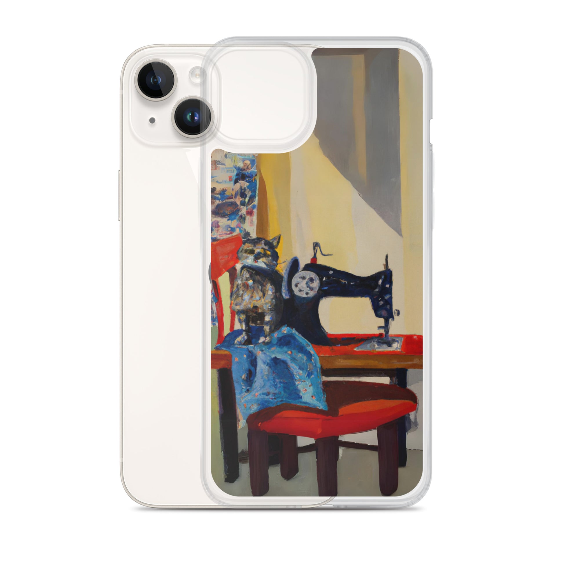 iPhone® "Sewing Cats" Clear Phone Case Design – The Perfect Gift for People who Love to Sew