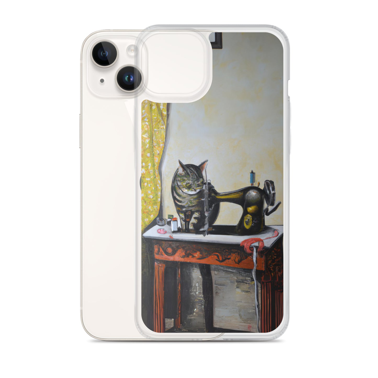 iPhone® Sewing Cats Clear Phone Case 1