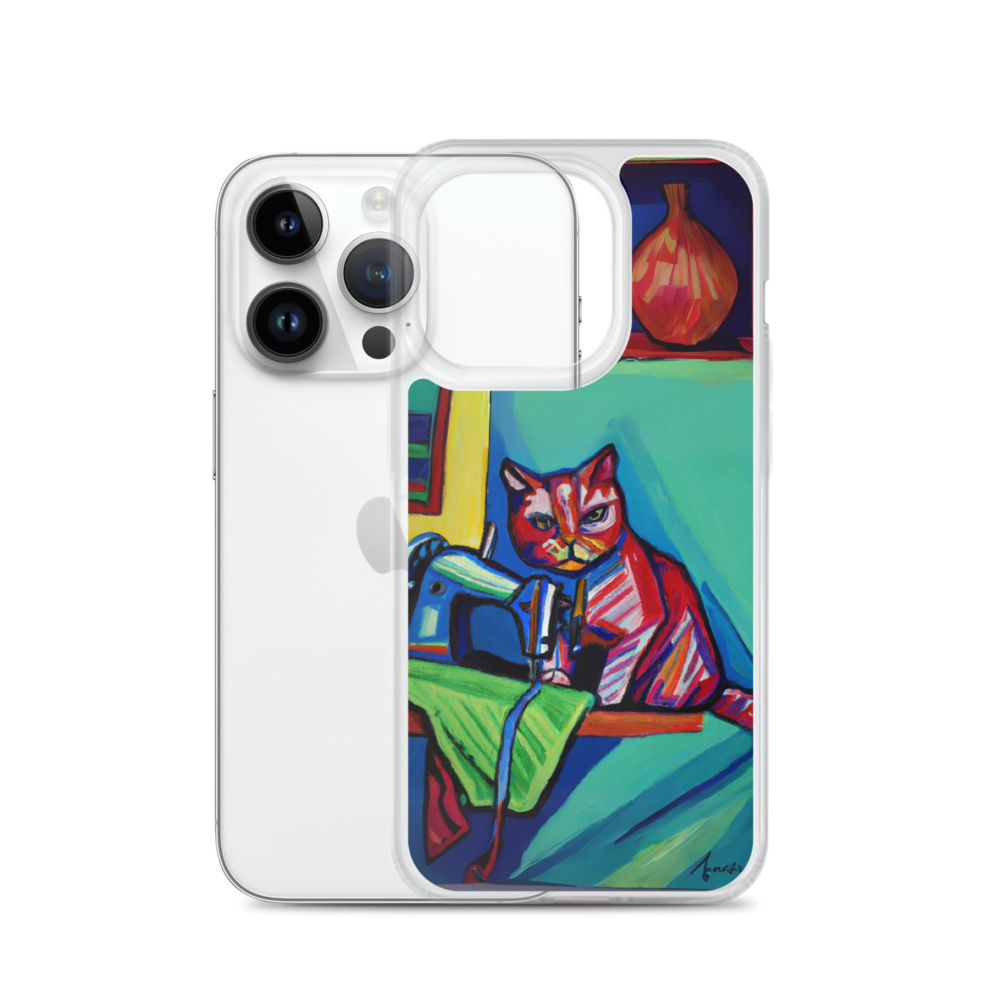 iPhone® "Sewing Cats" Clear Phone Case Design – The Perfect Gift for People who Love to Sew