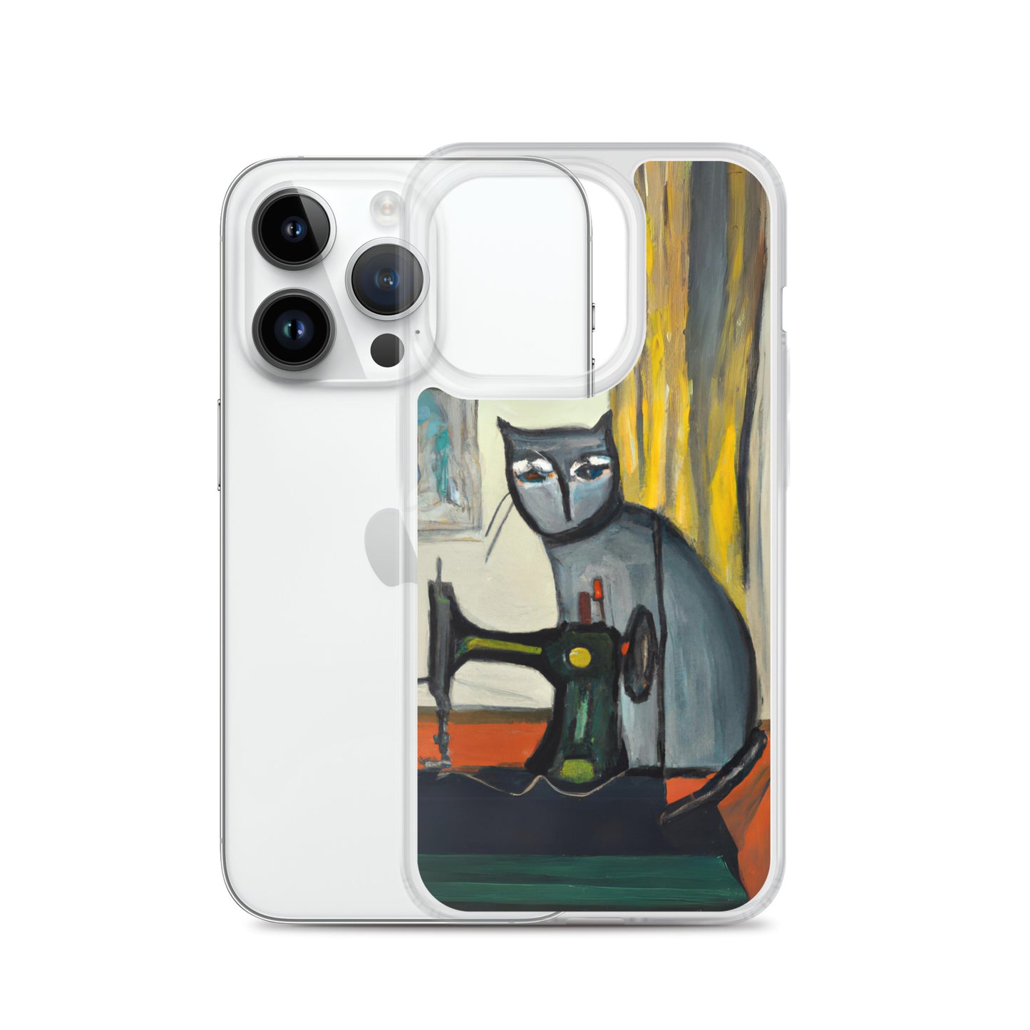 iPhone® "Sewing Cats" Clear Phone Case Design – The Perfect Gift for People who Love to Sew