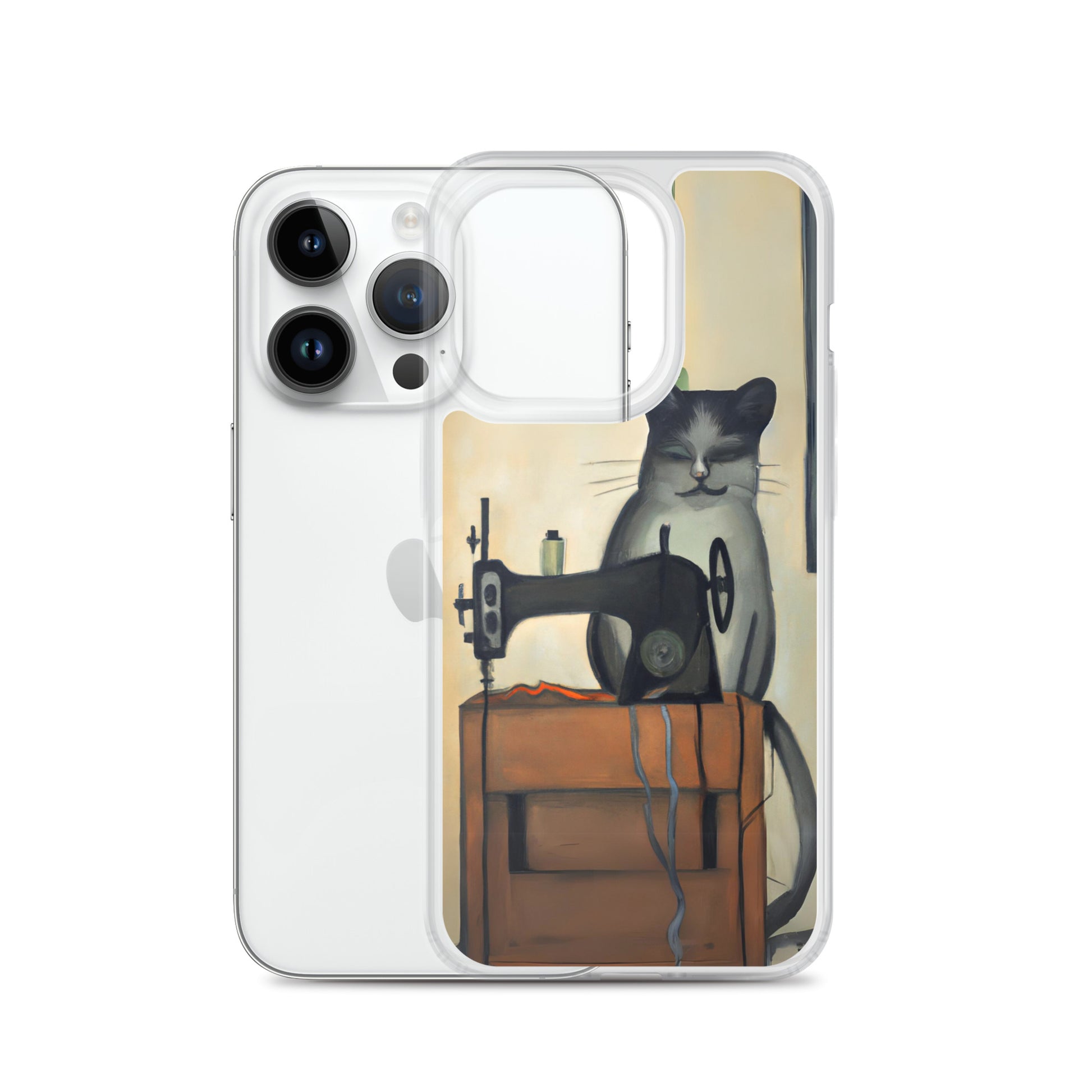 iPhone® "Sewing Cats" Clear Phone Case Design – The Perfect Gift for People who Love to Sew