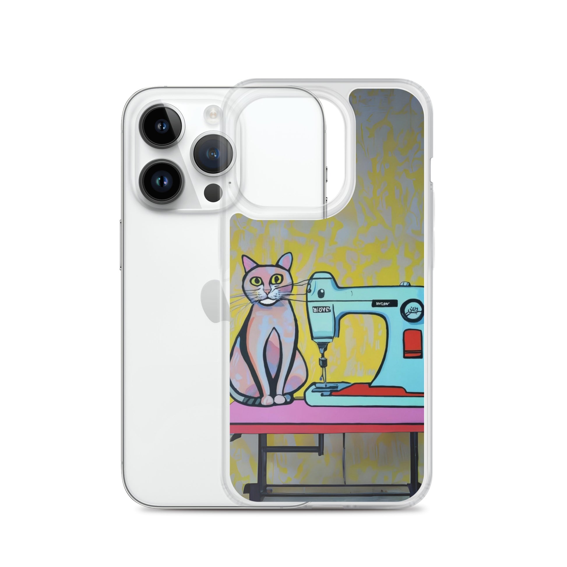 iPhone® "Sewing Cats" Clear Phone Case Design – The Perfect Gift for People who Love to Sew