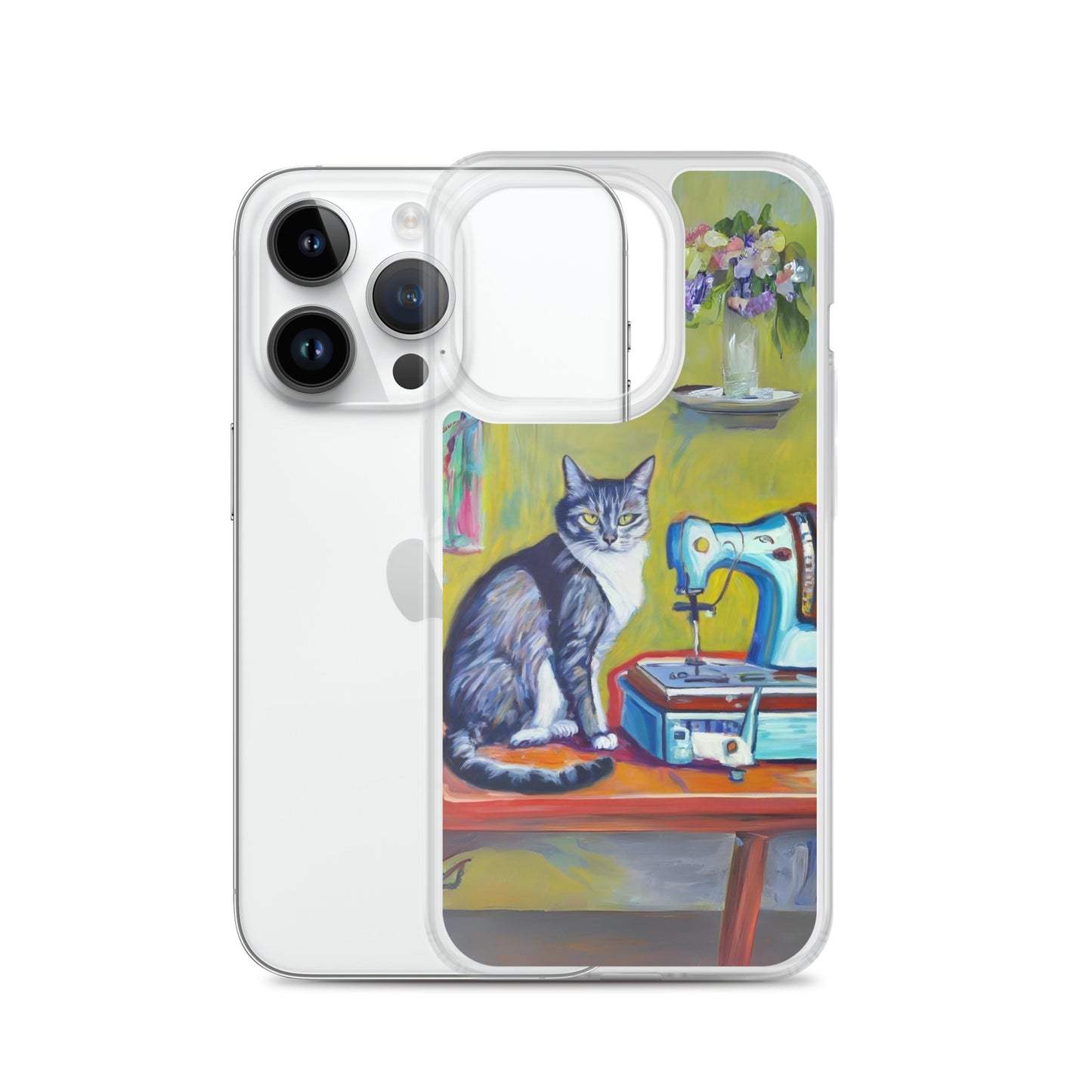 iPhone® "Sewing Cats" Clear Phone Case Design – The Perfect Gift for People who Love to Sew