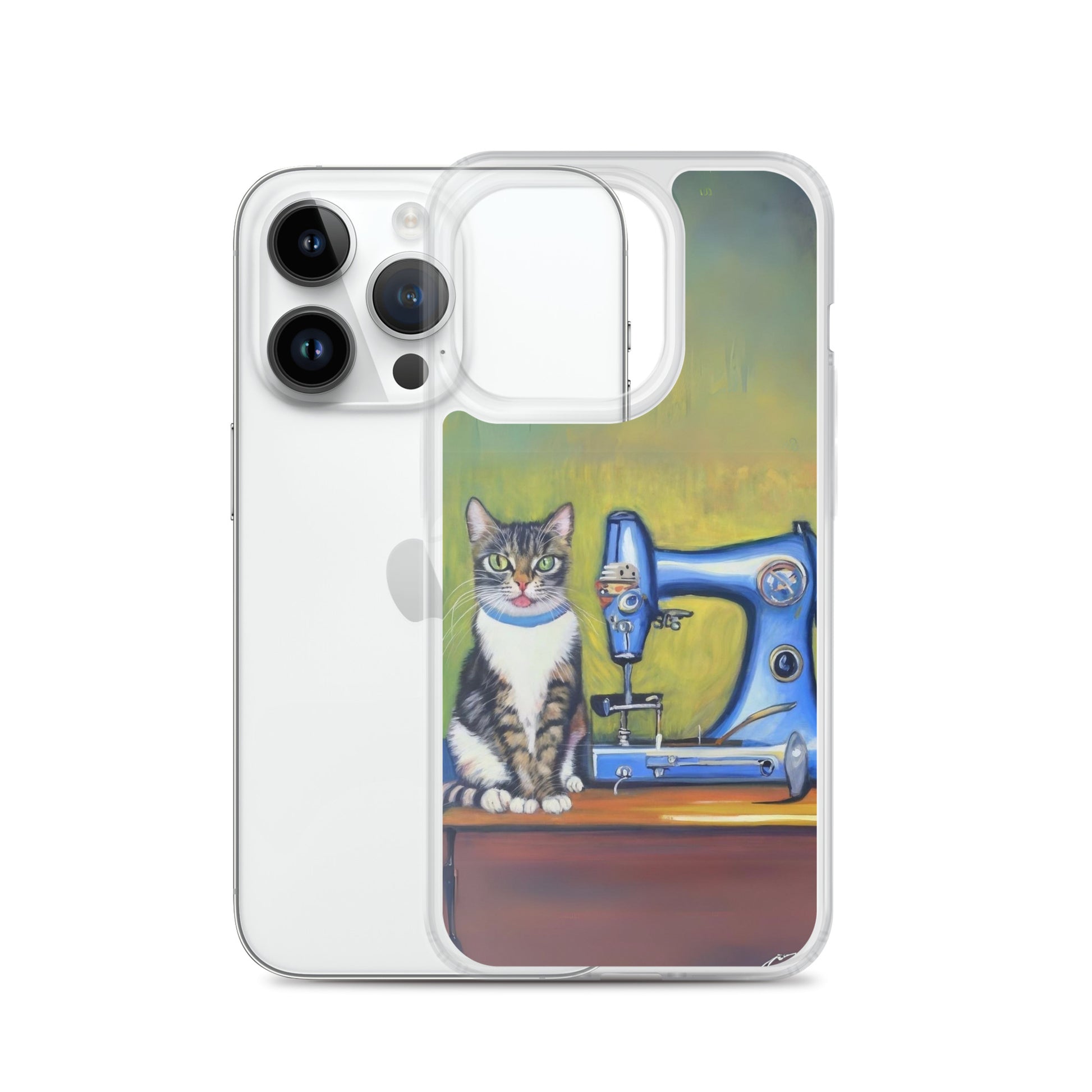 iPhone® "Sewing Cats" Clear Phone Case Design – The Perfect Gift for People who Love to Sew