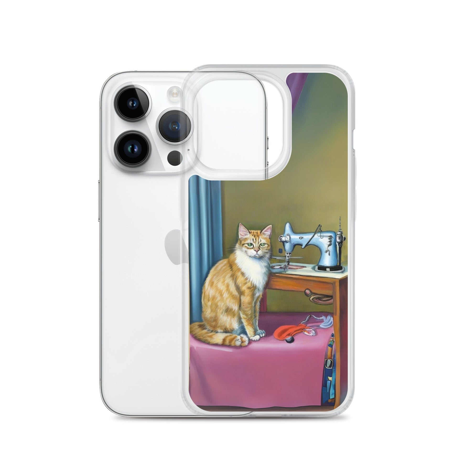 iPhone® "Sewing Cats" Clear Phone Case Design – The Perfect Gift for People who Love to Sew