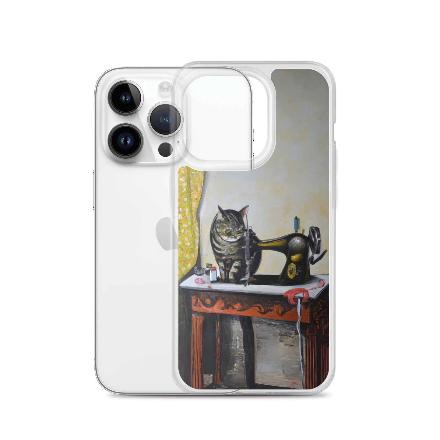 iPhone® Sewing Cats Clear Phone Case 1