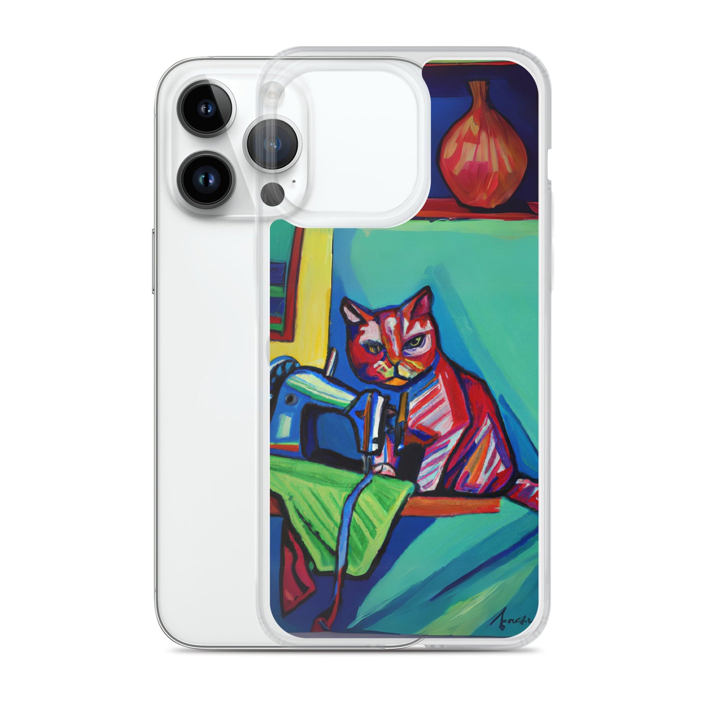 iPhone® "Sewing Cats" Clear Phone Case Design – The Perfect Gift for People who Love to Sew