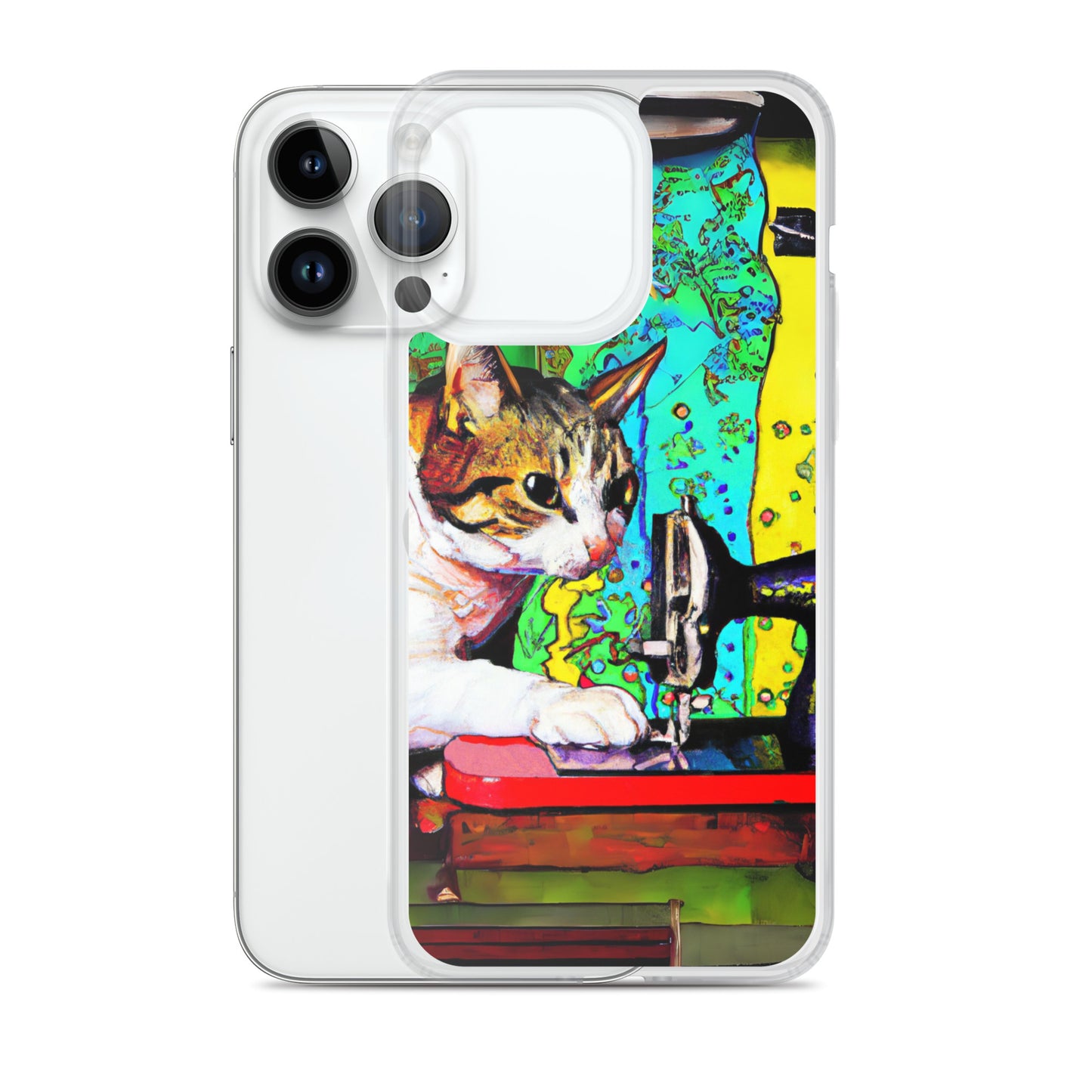 iPhone® "Sewing Cats" Clear Phone Case Design – The Perfect Gift for People who Love to Sew