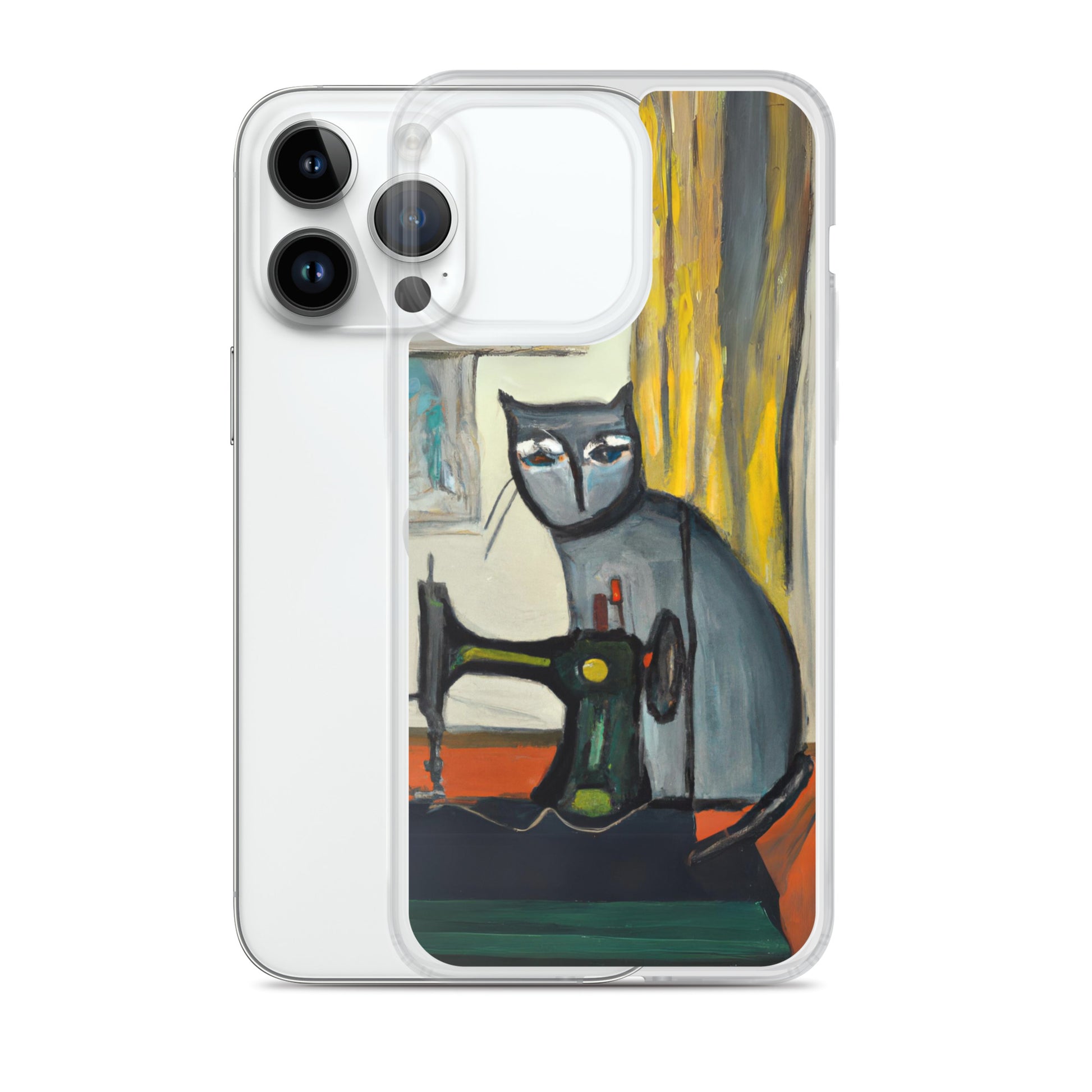 iPhone® "Sewing Cats" Clear Phone Case Design – The Perfect Gift for People who Love to Sew