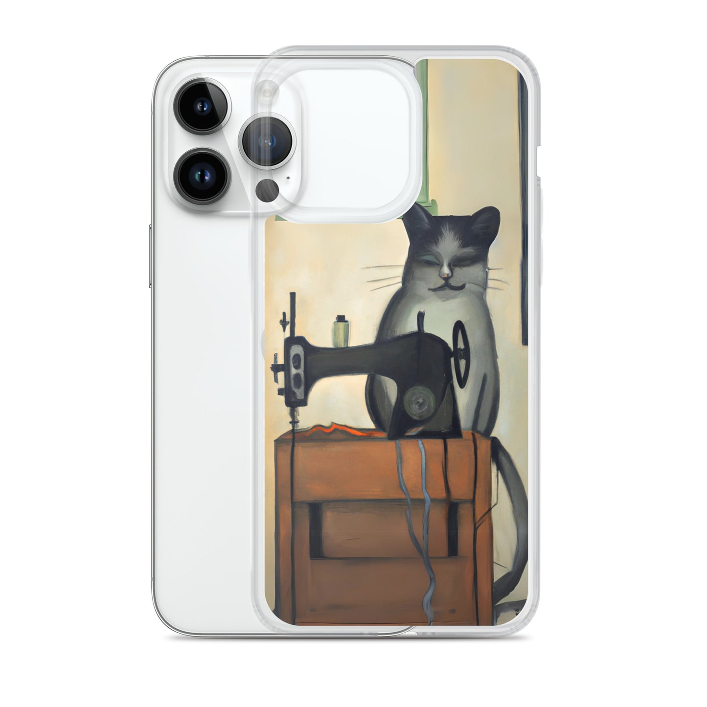 iPhone® "Sewing Cats" Clear Phone Case Design – The Perfect Gift for People who Love to Sew