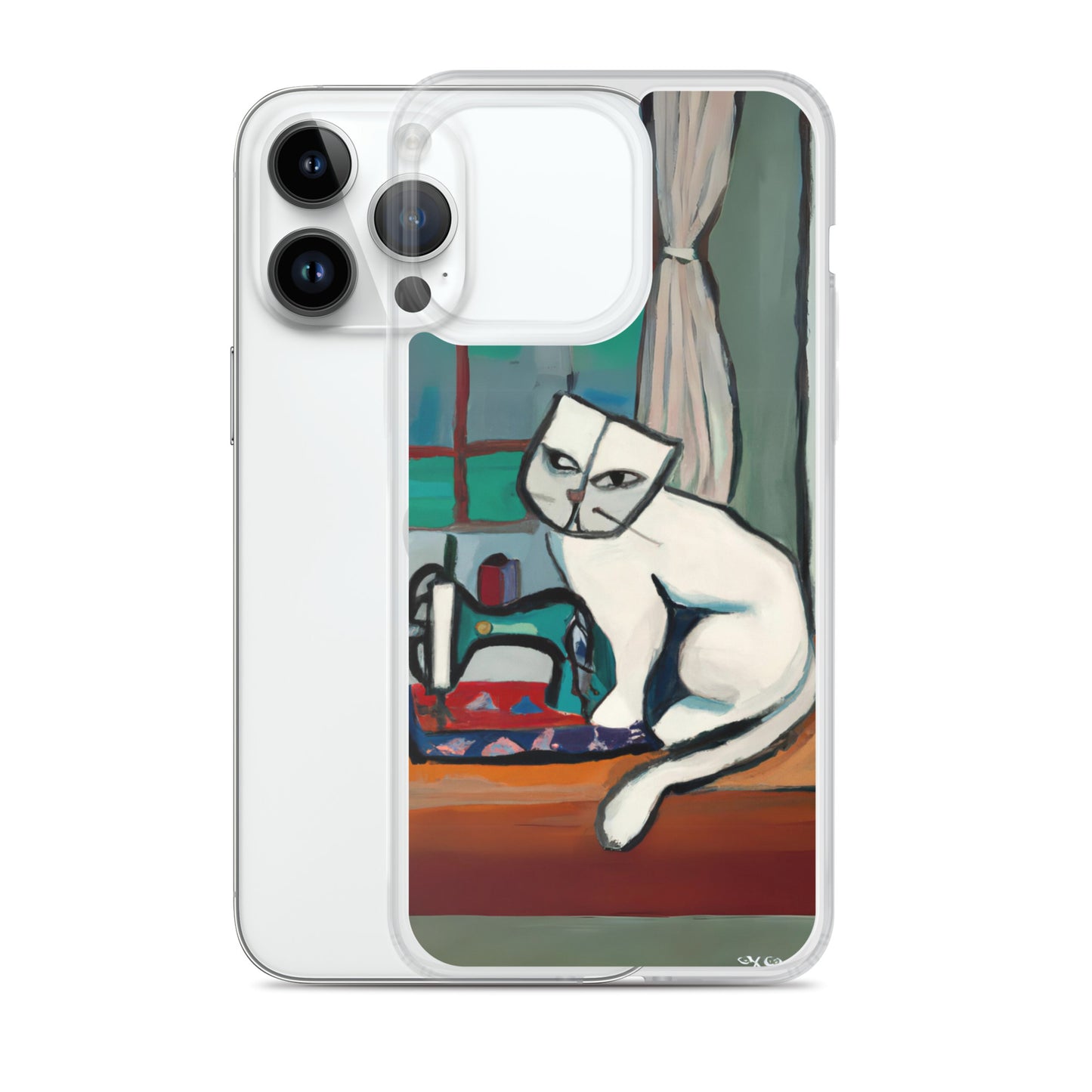 iPhone® "Sewing Cats" Clear Phone Case Design – The Perfect Gift for People who Love to Sew