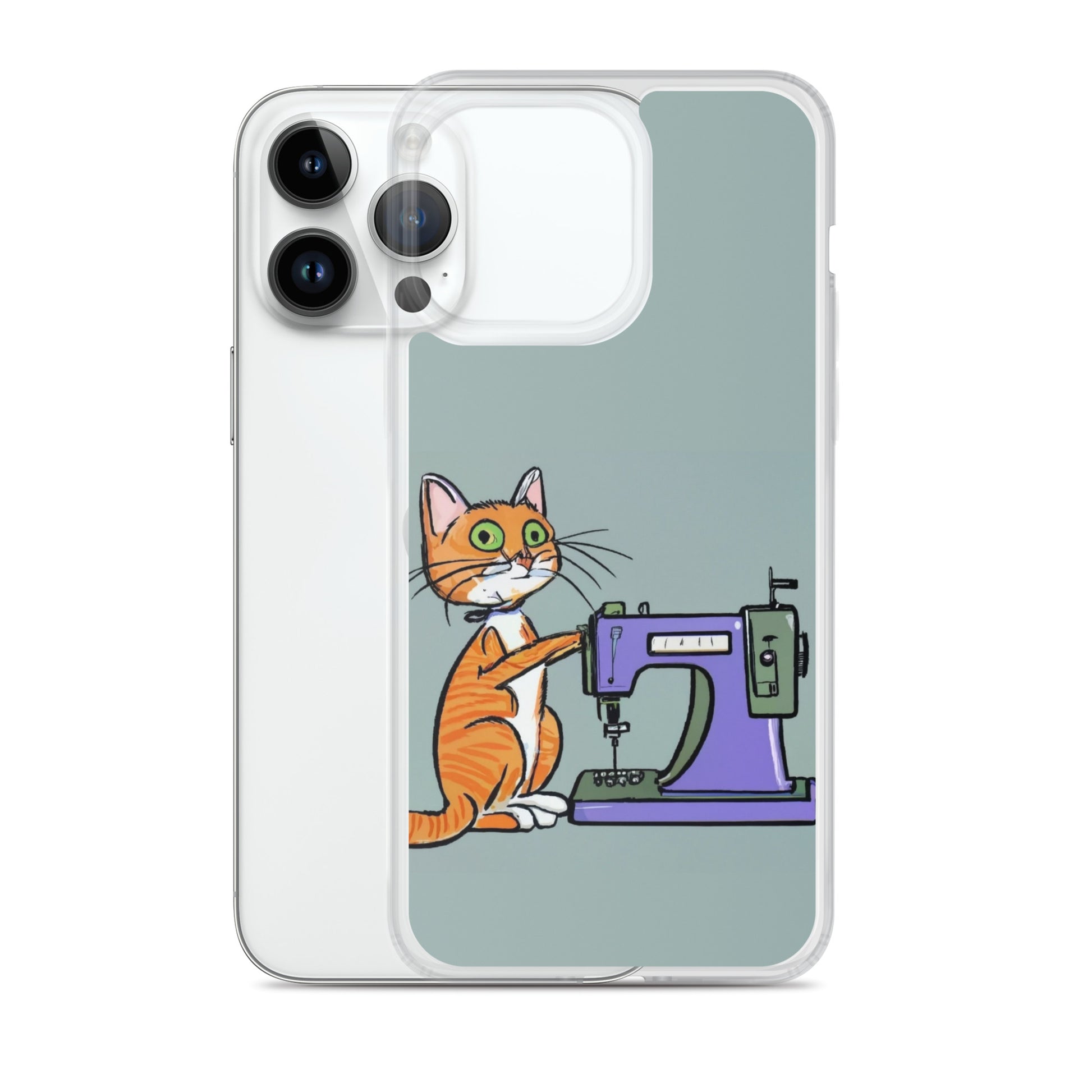 iPhone® "Sewing Cats" Clear Phone Case Design – The Perfect Gift for People who Love to Sew