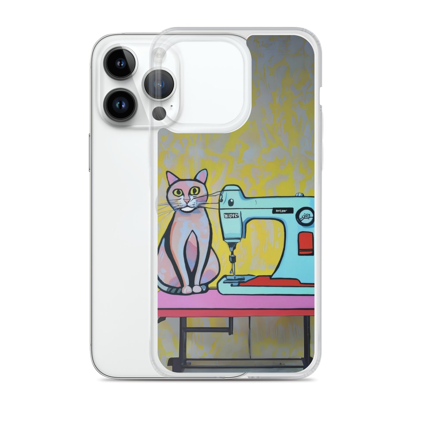 iPhone® "Sewing Cats" Clear Phone Case Design – The Perfect Gift for People who Love to Sew