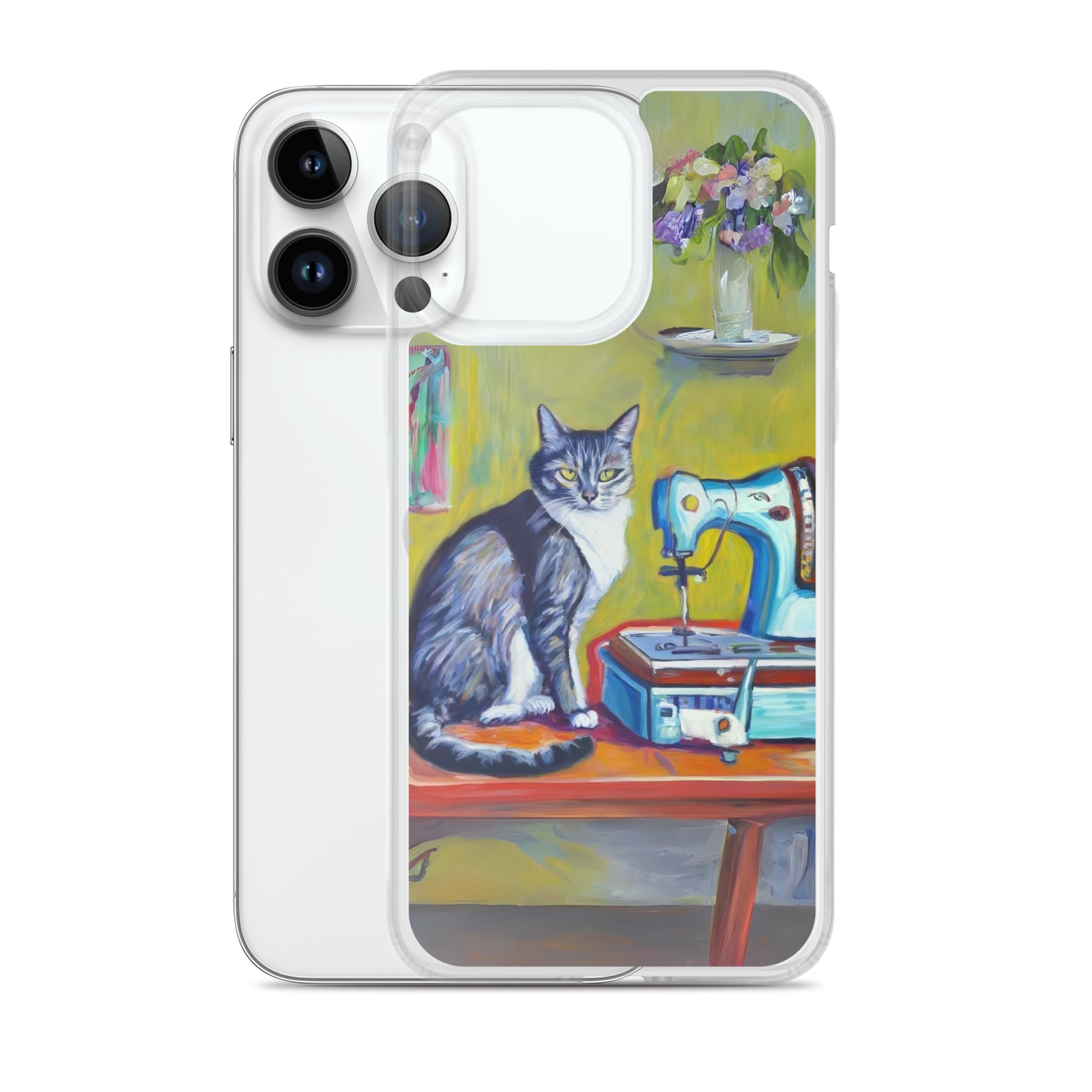 iPhone® "Sewing Cats" Clear Phone Case Design – The Perfect Gift for People who Love to Sew