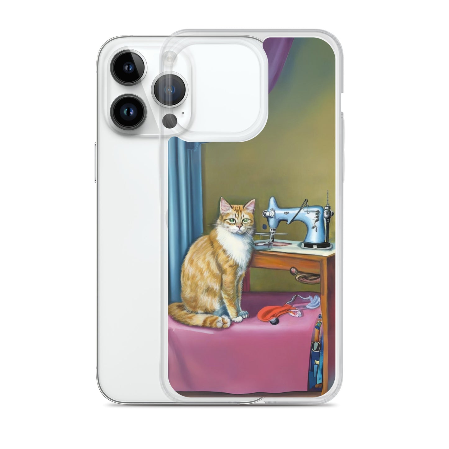 iPhone® "Sewing Cats" Clear Phone Case Design – The Perfect Gift for People who Love to Sew