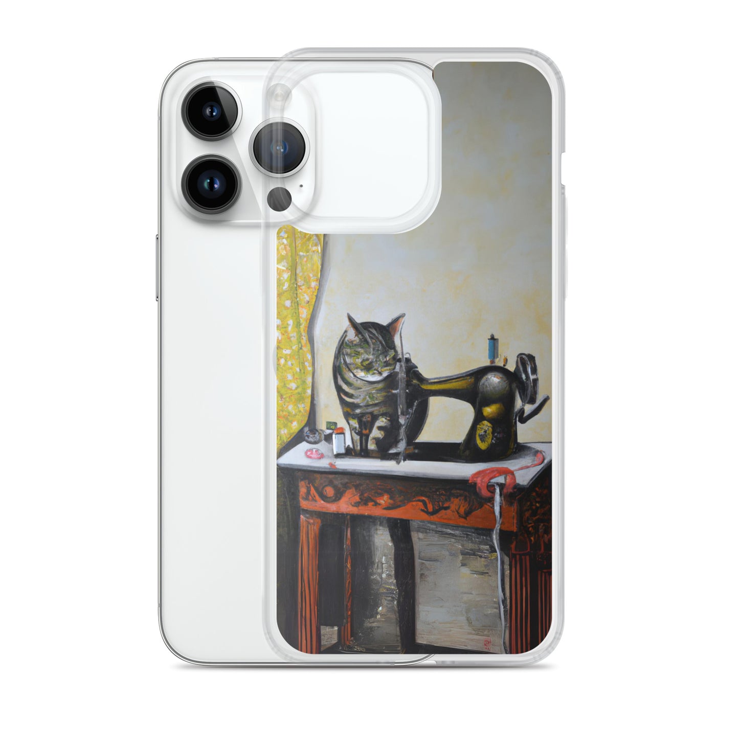 iPhone® Sewing Cats Clear Phone Case 1